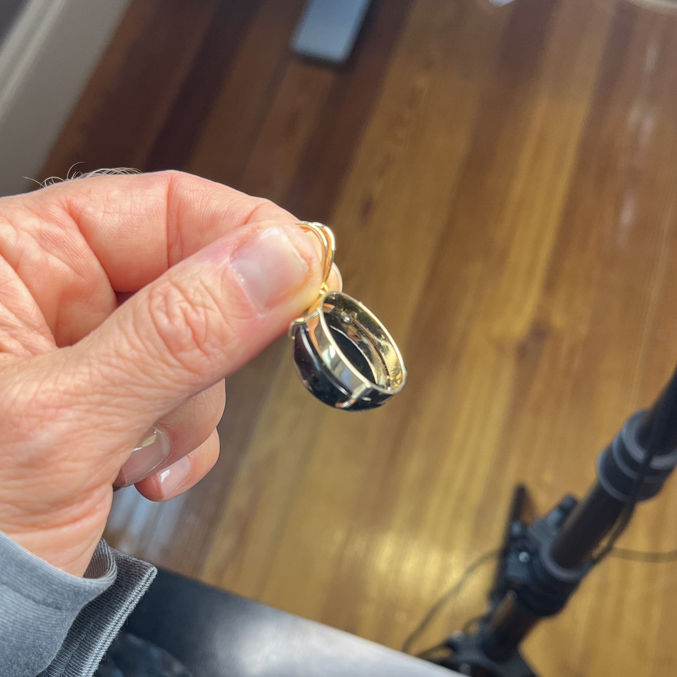 Moldavite pendant (polished) 14K GOLD globe for necklace healing crystal - Image 7