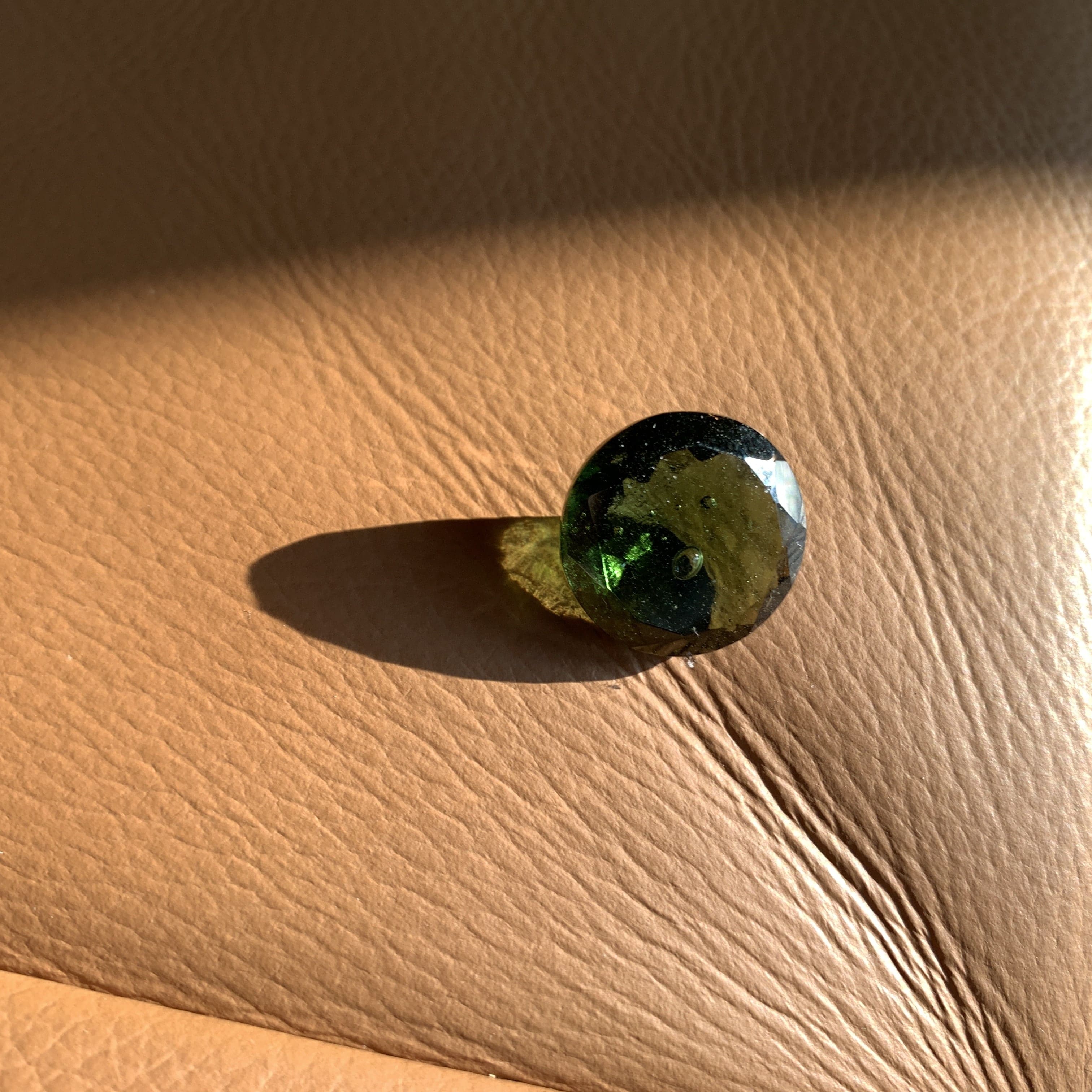 Moldavite pendant (polished) 14K GOLD globe for necklace healing crystal - Image 13