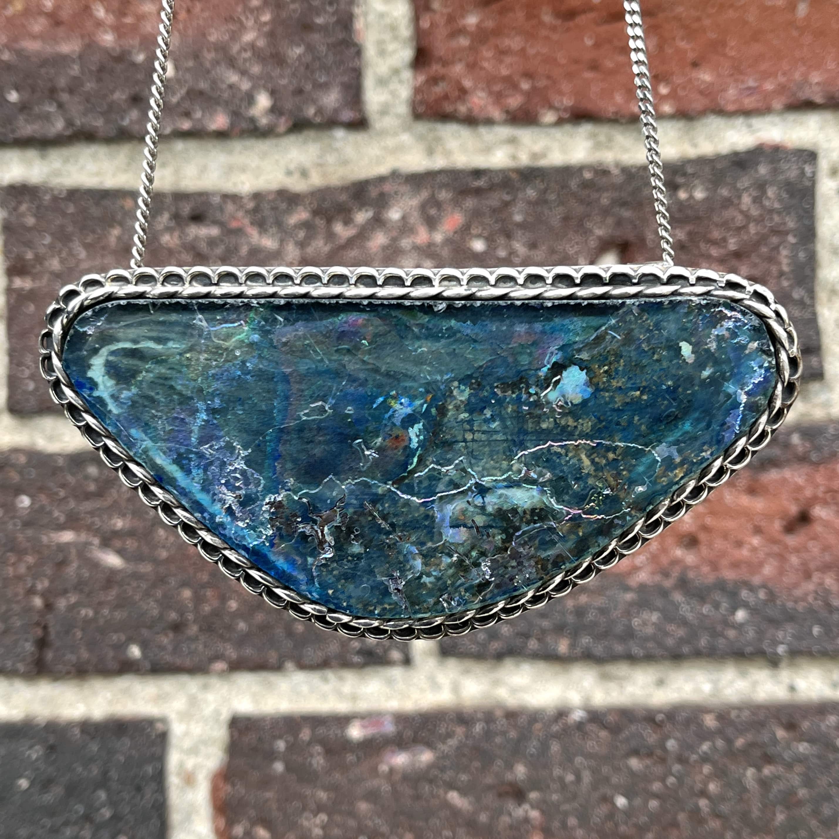 Roman Glass (large, broad) vintage pendant necklace healing crystal