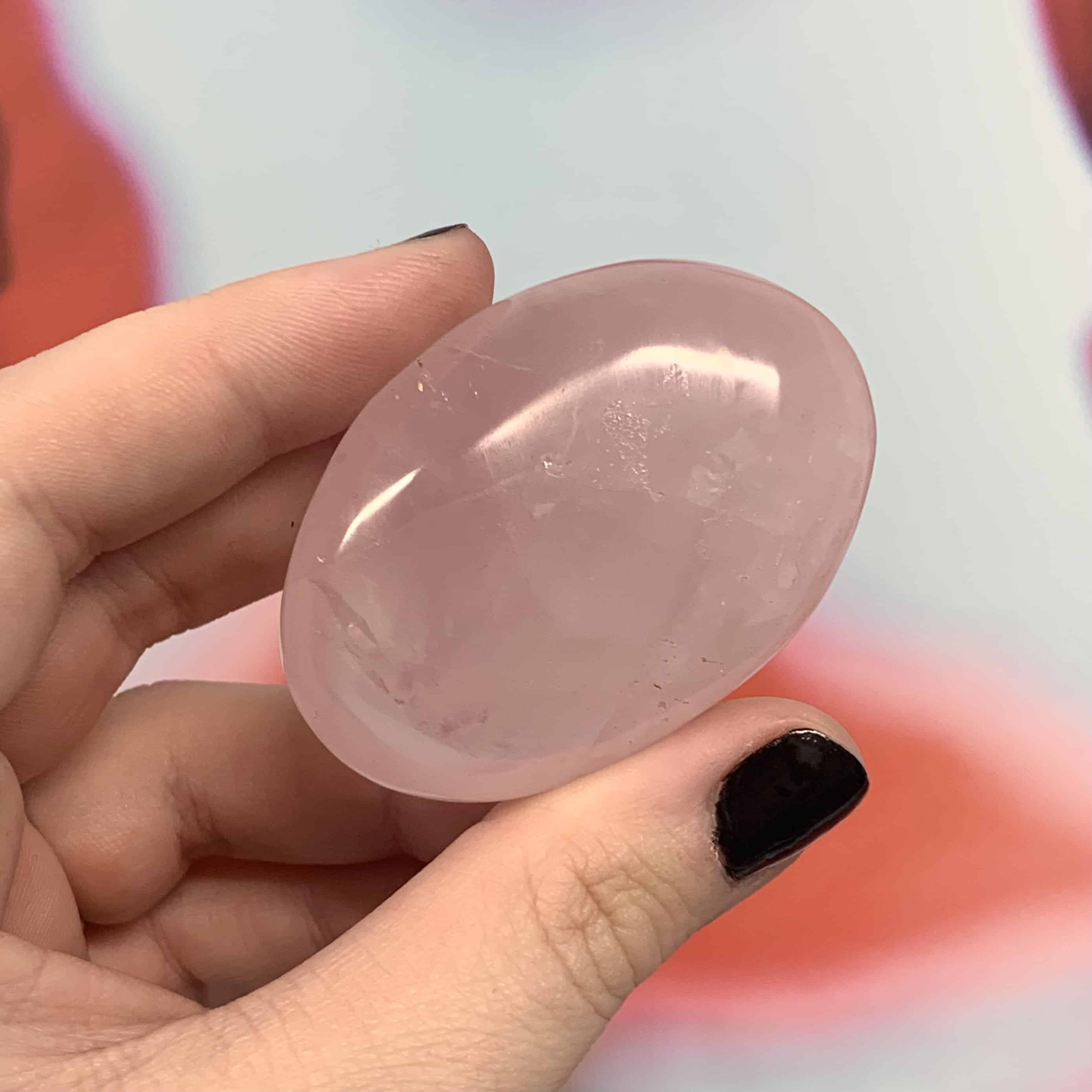 Rose Quartz - gemmy pink palm piece - healing crystal