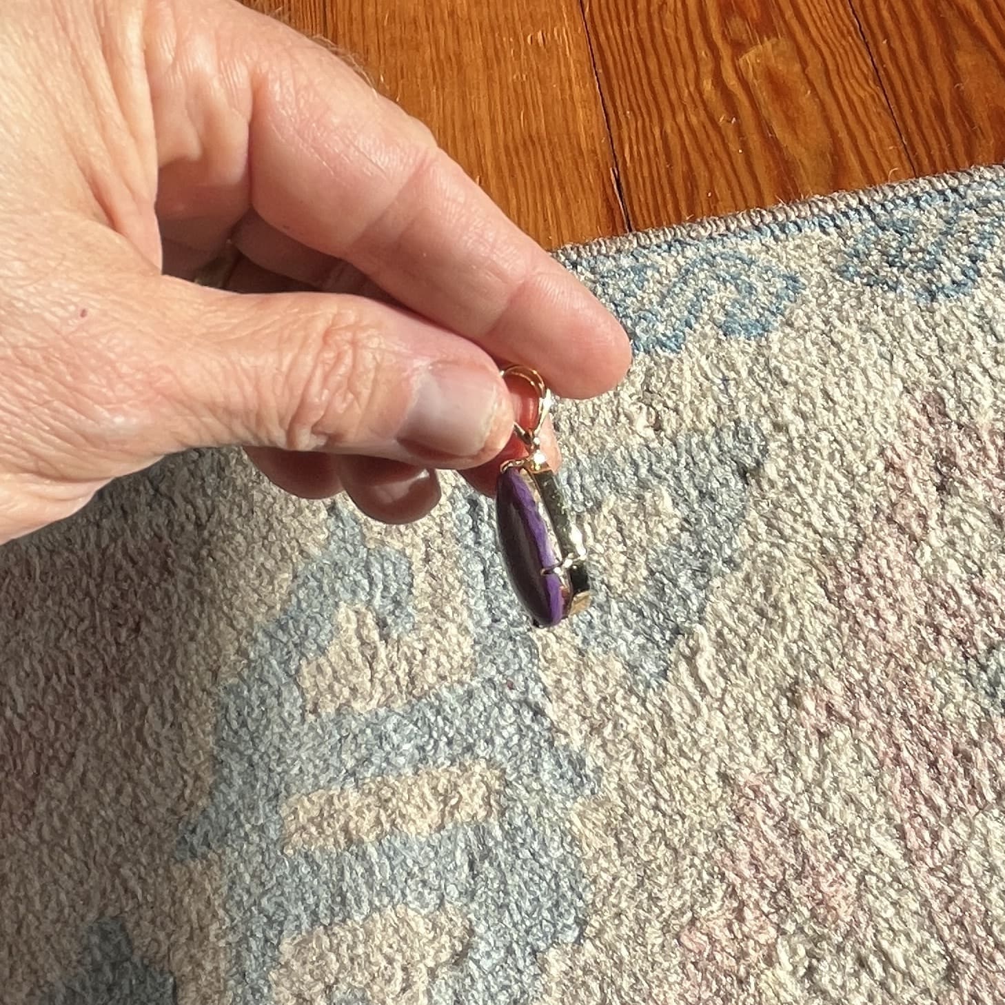 Sugilite (pendant for necklace) 14K Gold 'purple pear' healing crystal - Image 6