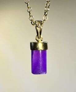 Sugilite (pendant for necklace) 14K GOLD gel half cylinder healing crystal
