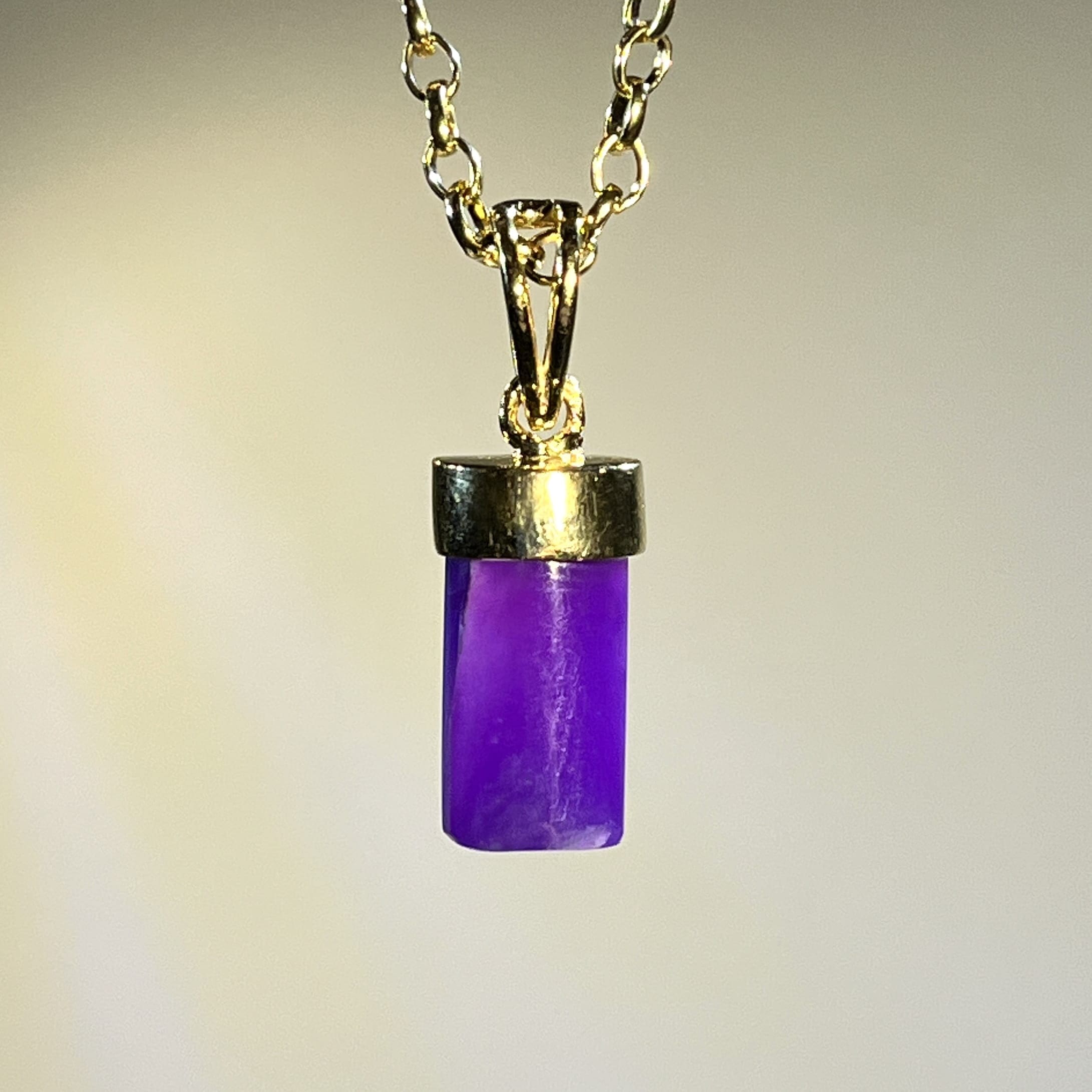 Sugilite (pendant for necklace) 14K GOLD gel half cylinder healing crystal - Image 6