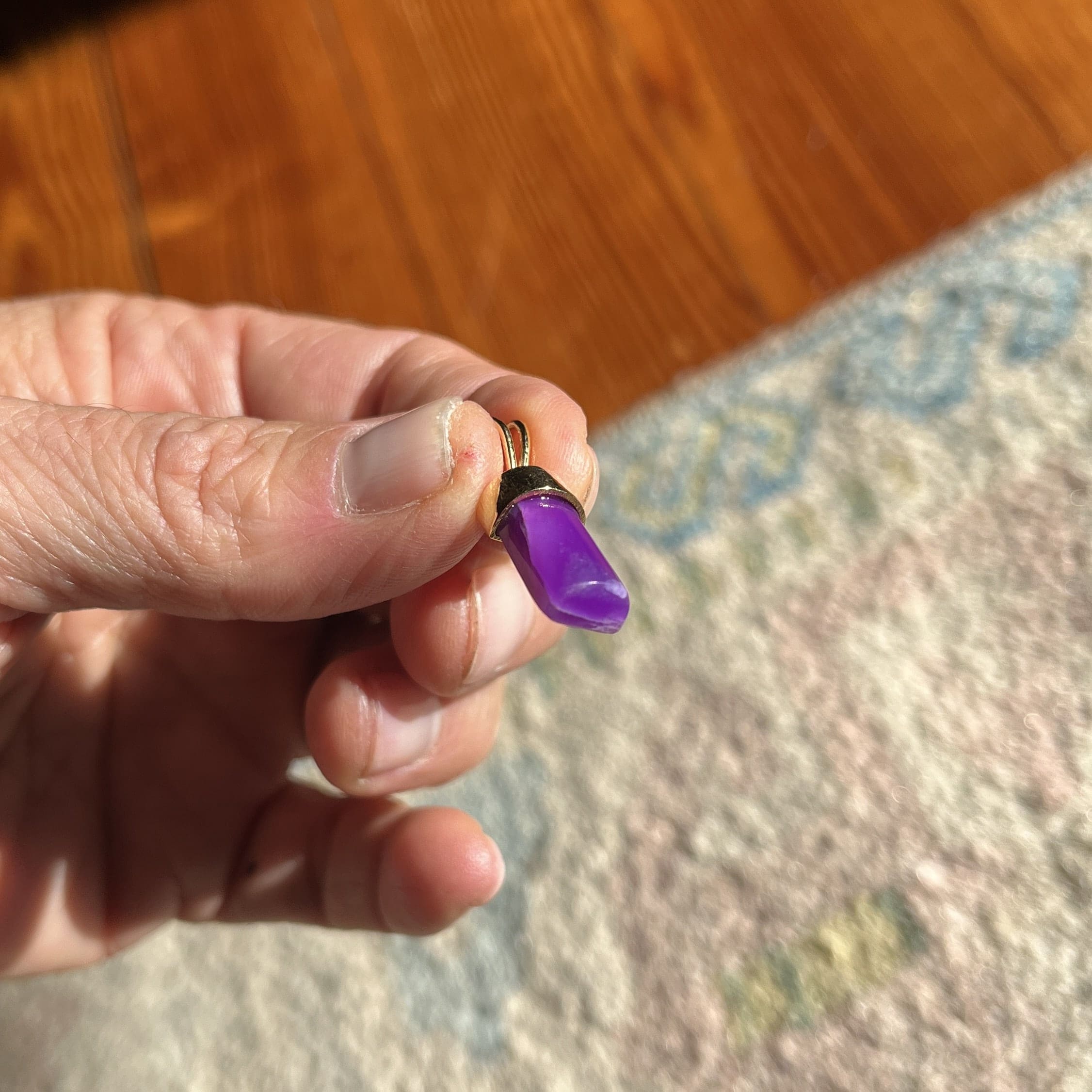 Sugilite (pendant for necklace) 14K GOLD gel half cylinder healing crystal - Image 8