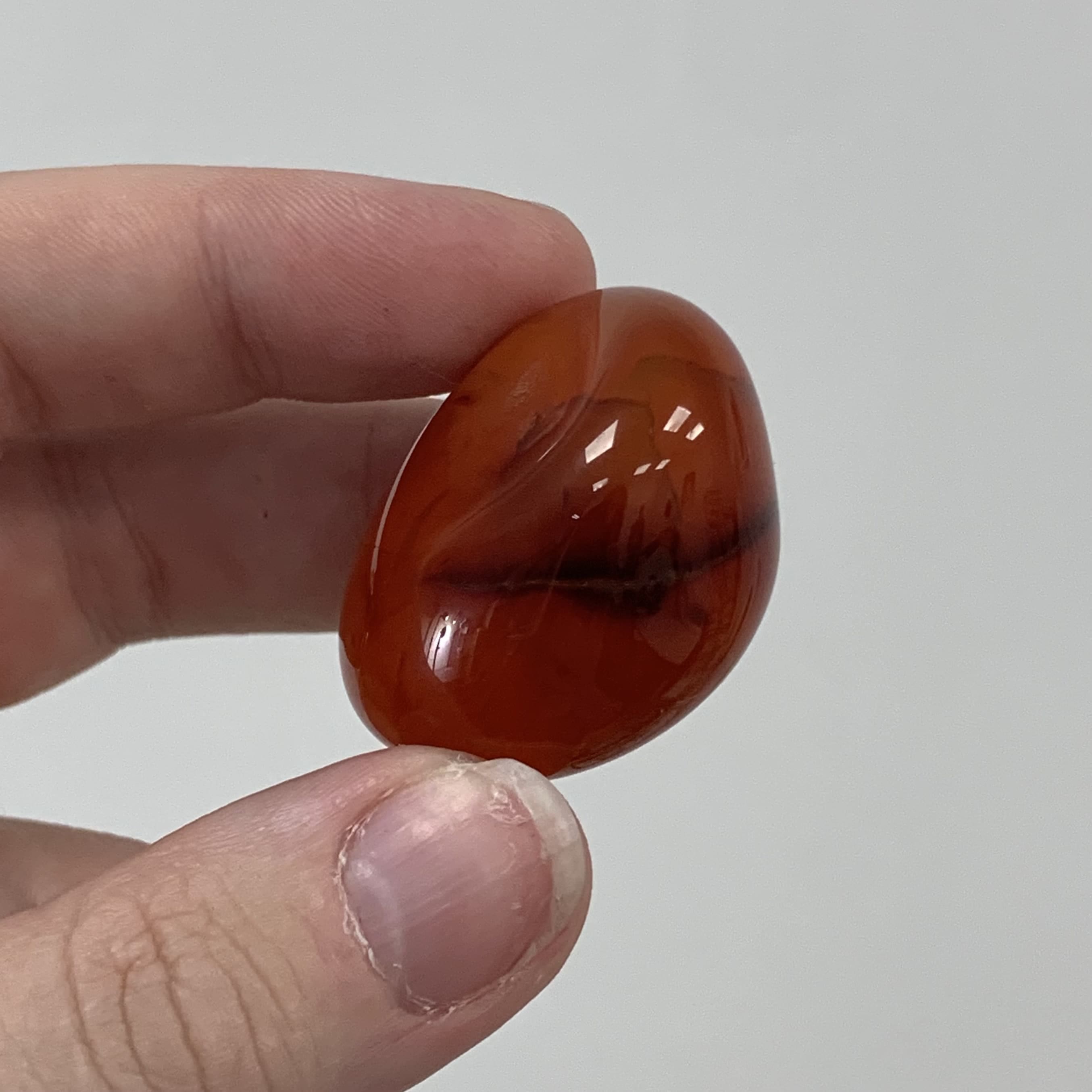 Carnelian 'beanbag' tumble - superior color, translucency - healing crystal - Image 2