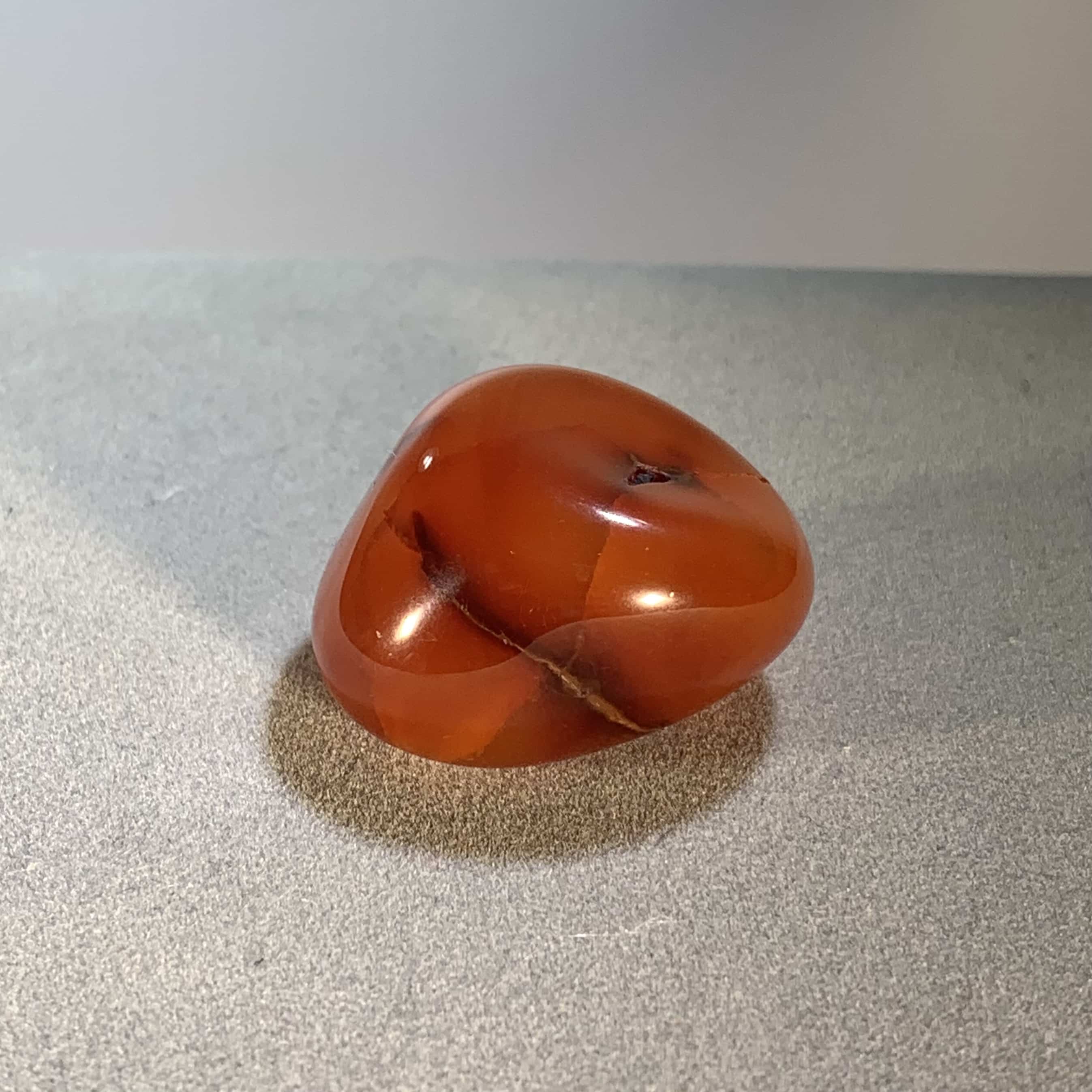 Carnelian 'beanbag' tumble - superior color, translucency - healing crystal