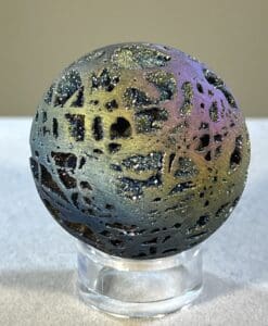 Aura Quartz (Titanium variety) druzy geode sphere planet healing crystal