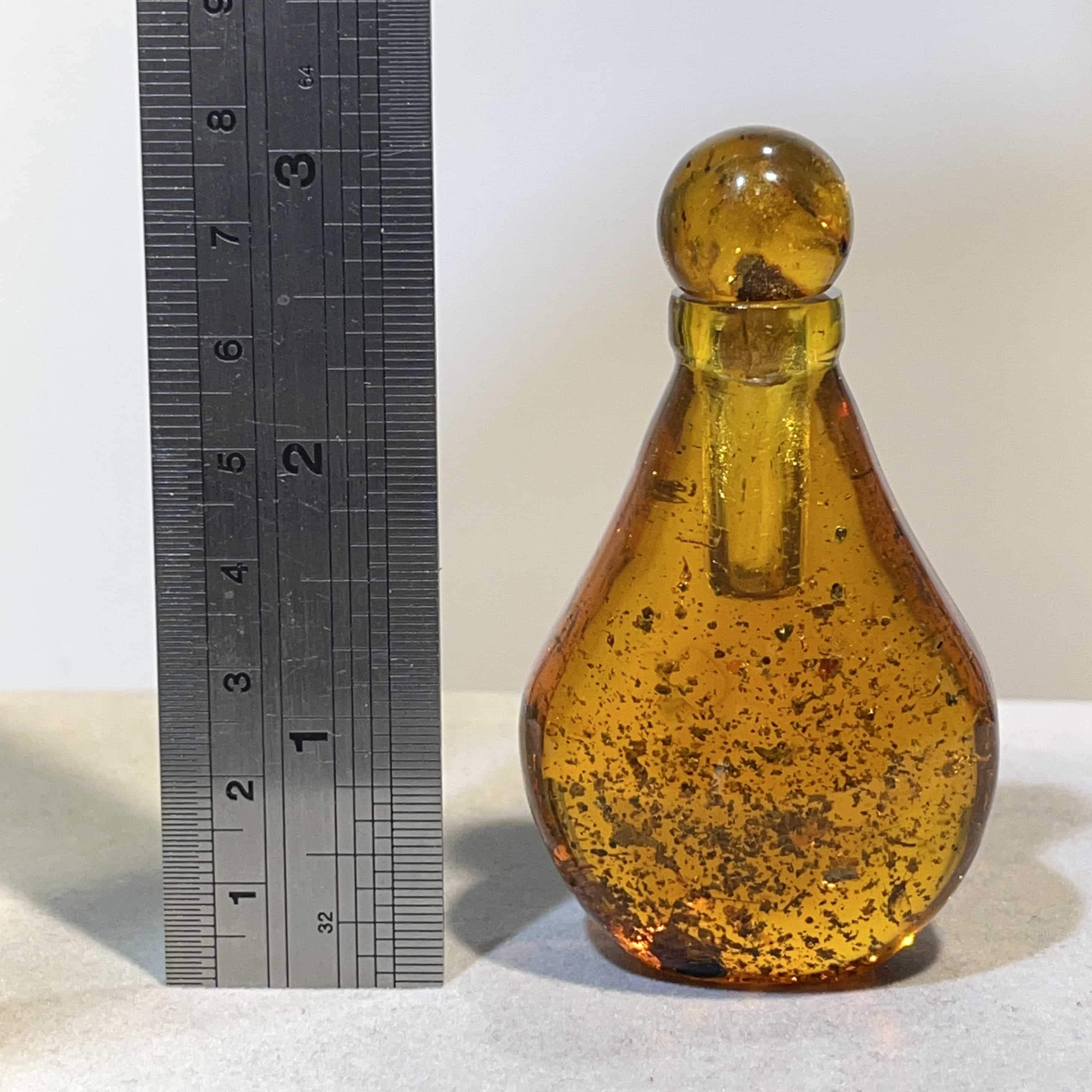 Amber perfume bottle - amazing color, standing - healing crystal - Image 6