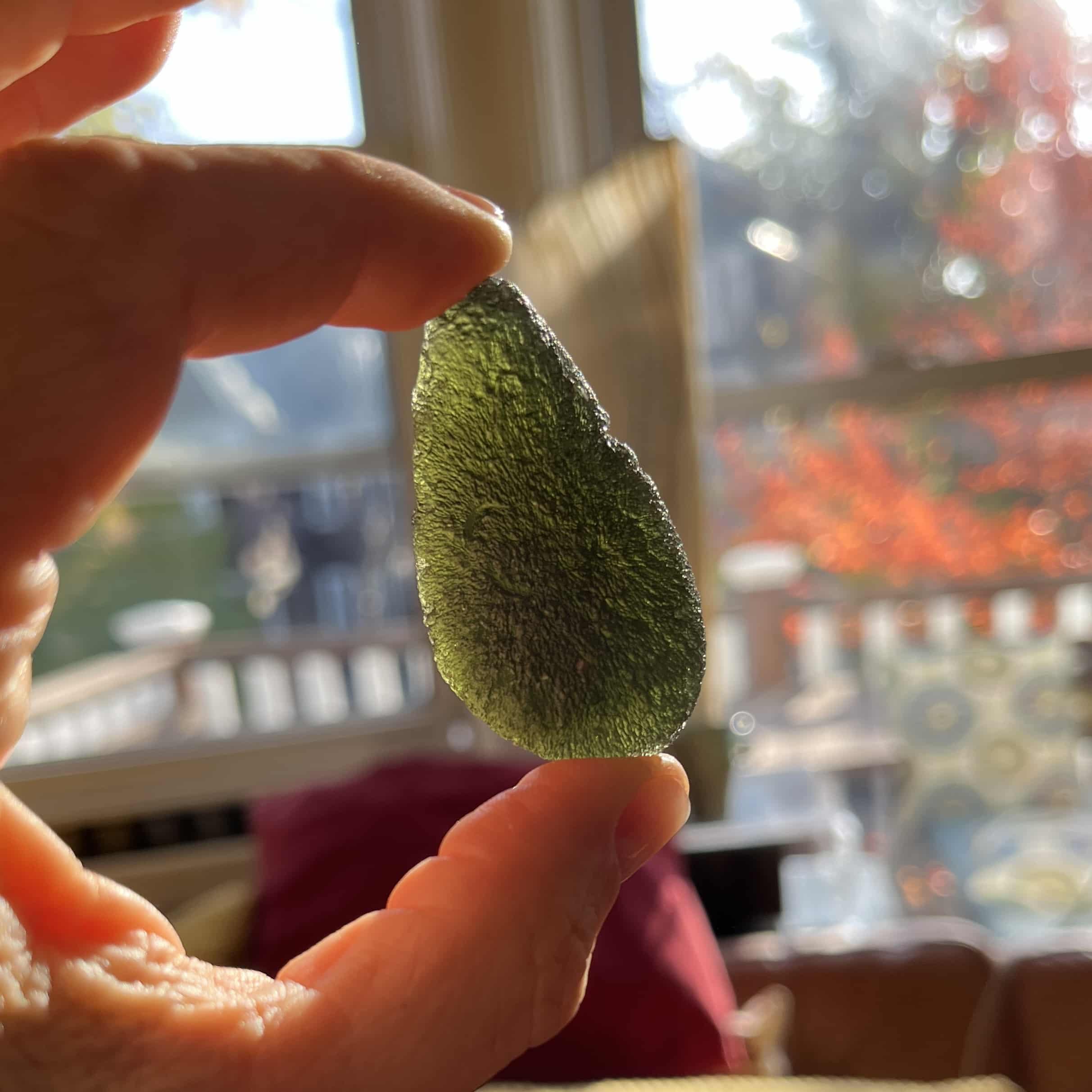 Moldavite (rough) curving (Zatacka) big drop (28gr) healing crystal