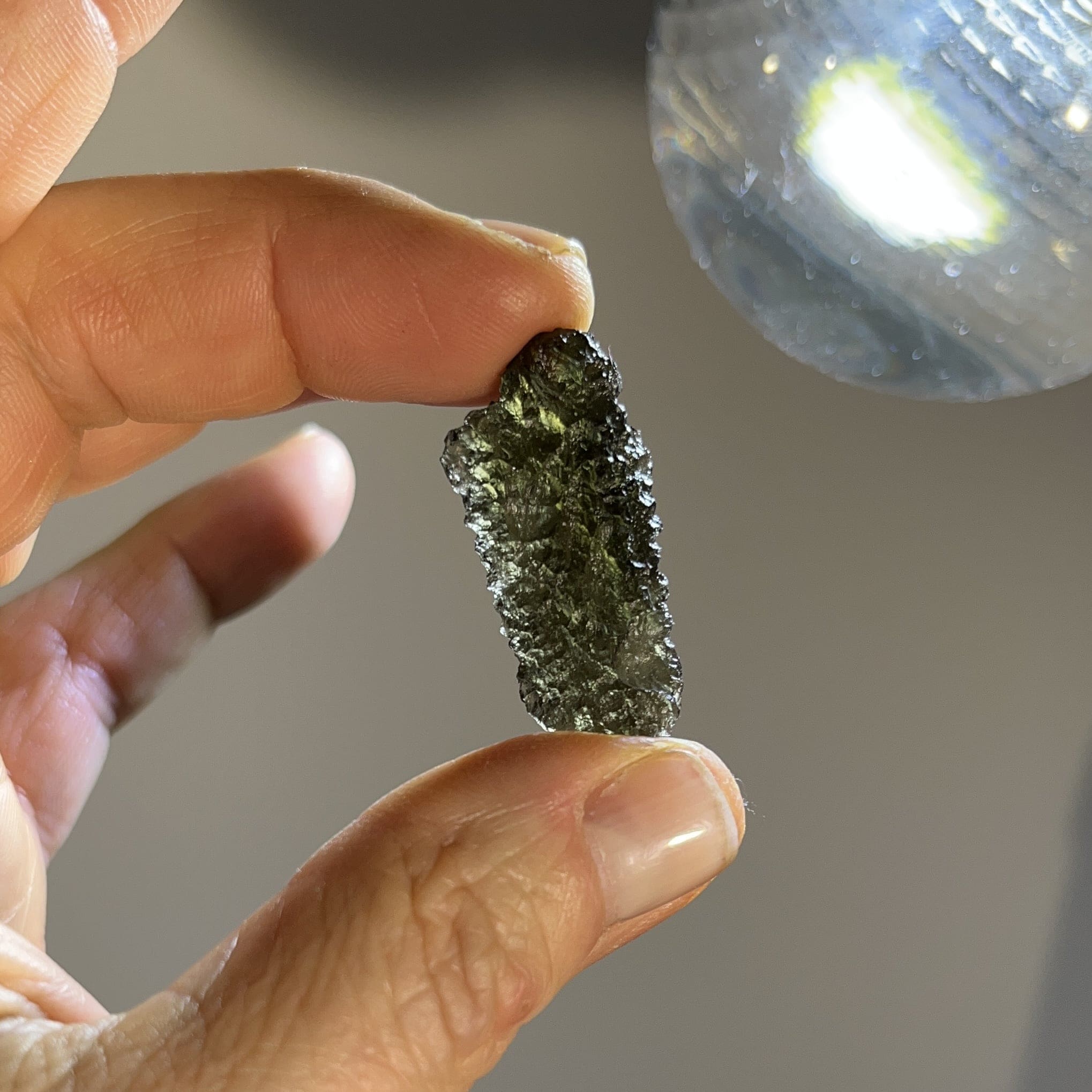 Moldavite (rough) 'ghost wing' entity stone (3.57gr) healing crystal