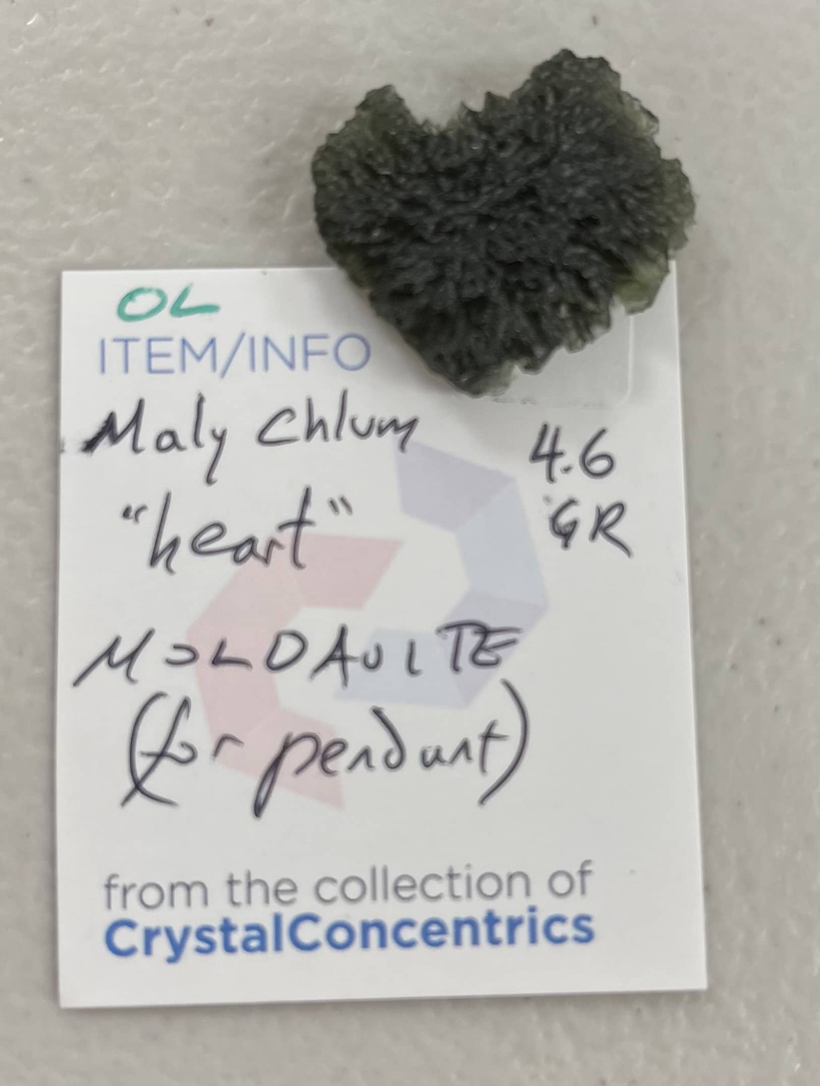 Moldavite pendant (rough) wrap HEART for necklace (7.3gr) healing crystal - Image 11