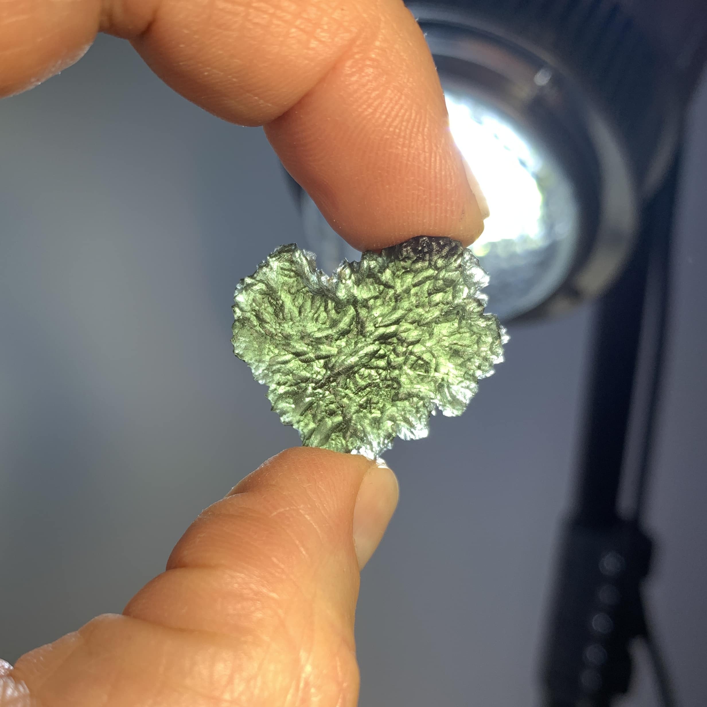 Moldavite pendant (rough) wrap HEART for necklace (7.3gr) healing crystal - Image 6