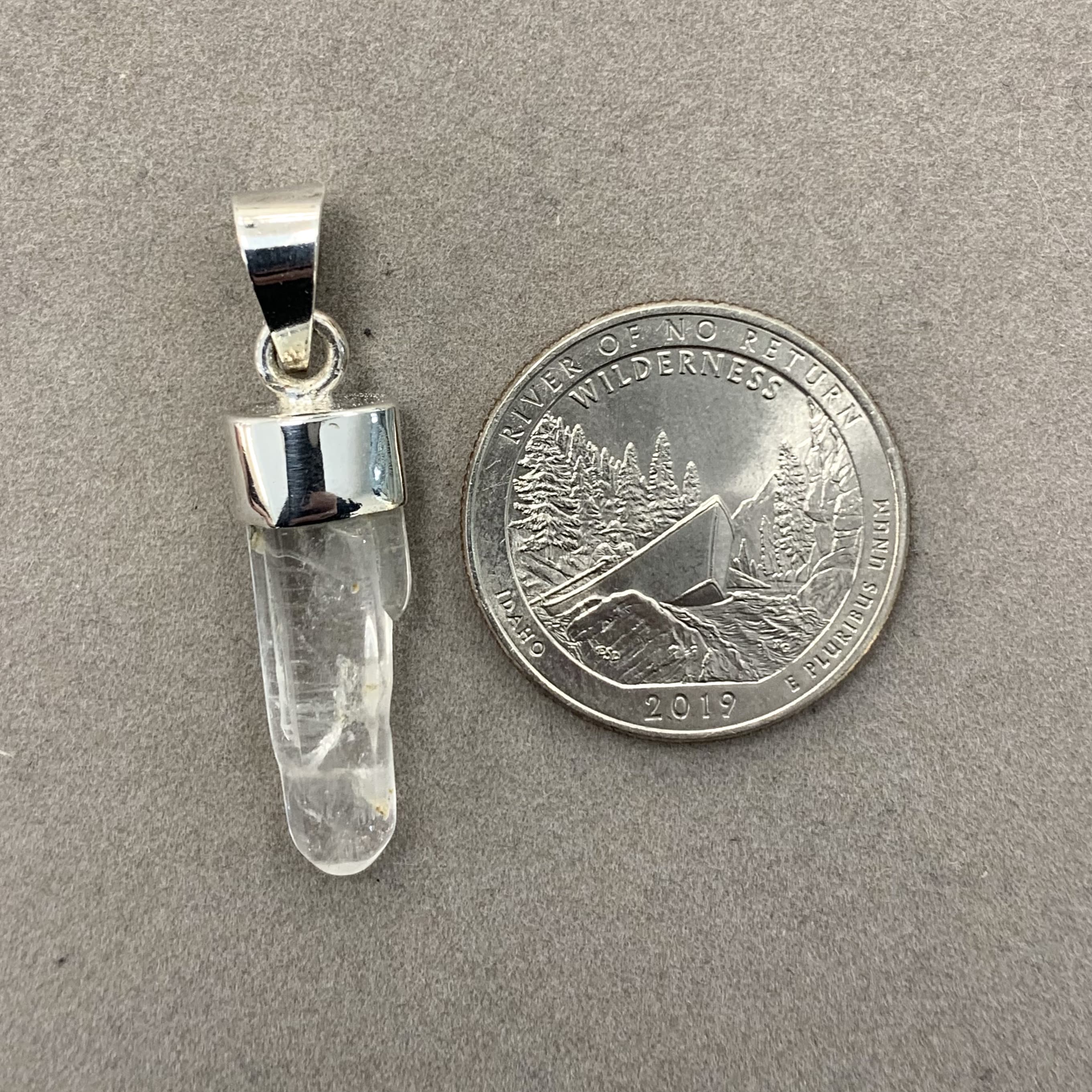 Quartz (clear) pendant for necklace (Sterling capped) healing crystal - Image 2