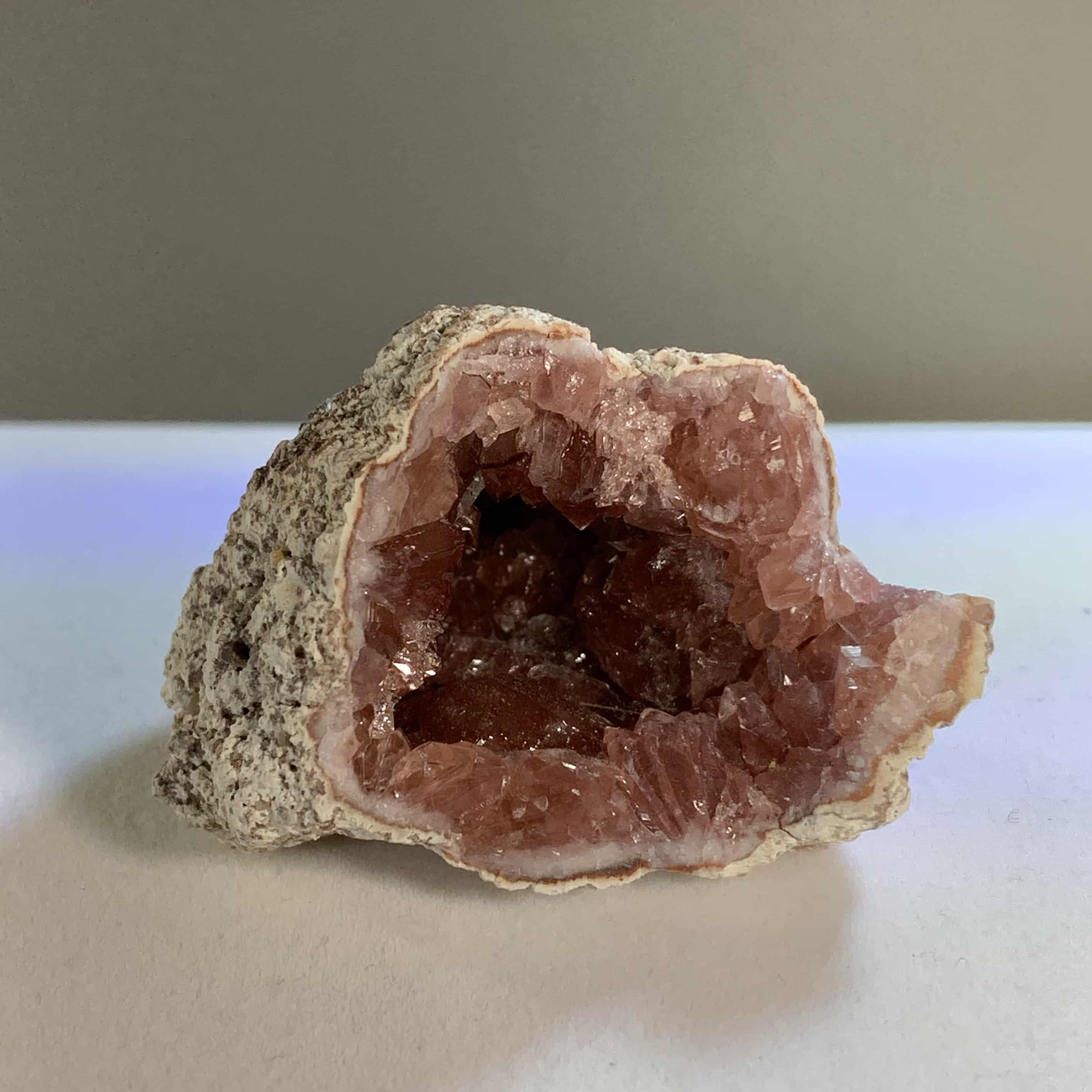 Amethyst (pink) Quartz open geode w good crystallization, healing crystal - Image 2