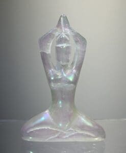 Aura Quartz (carving) Angel variety 'yoga' statuette healing crystal