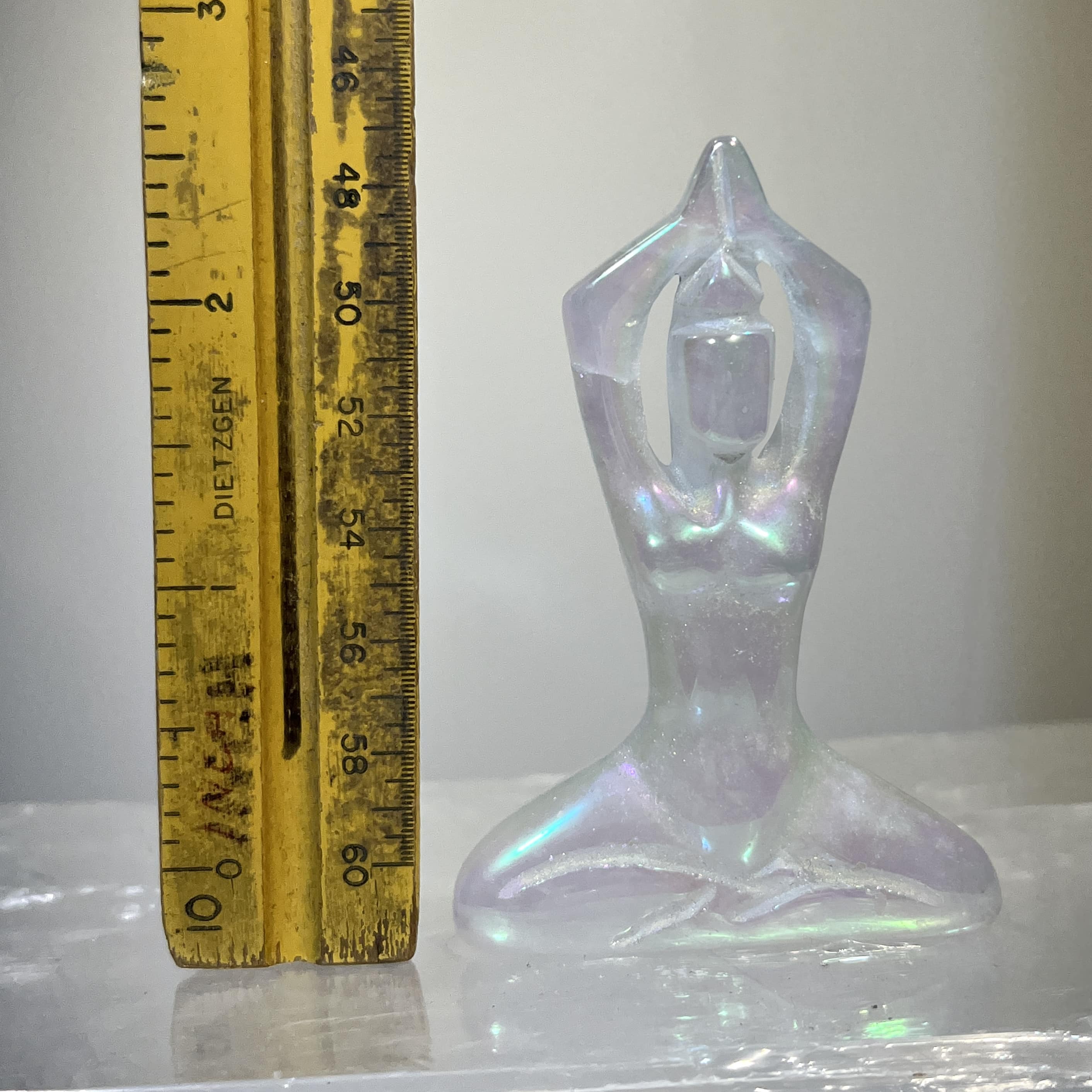 Aura Quartz (carving) Angel variety 'yoga' statuette healing crystal - Image 6