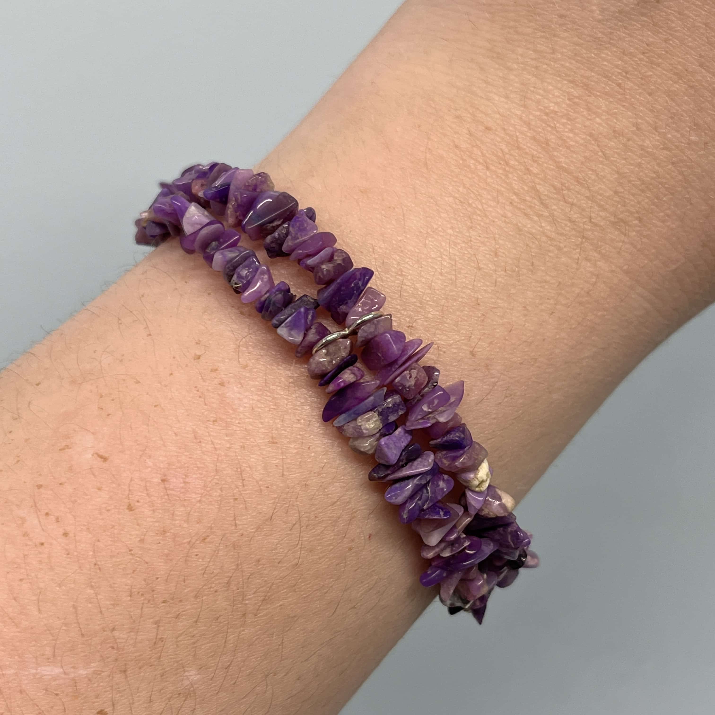 Sugilite (bracelet) gel chip w clasp, great lavender color healing crystal - Image 5
