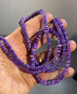 Sugilite gel double strand rondel bead necklace (19" 54gr) healing crystal