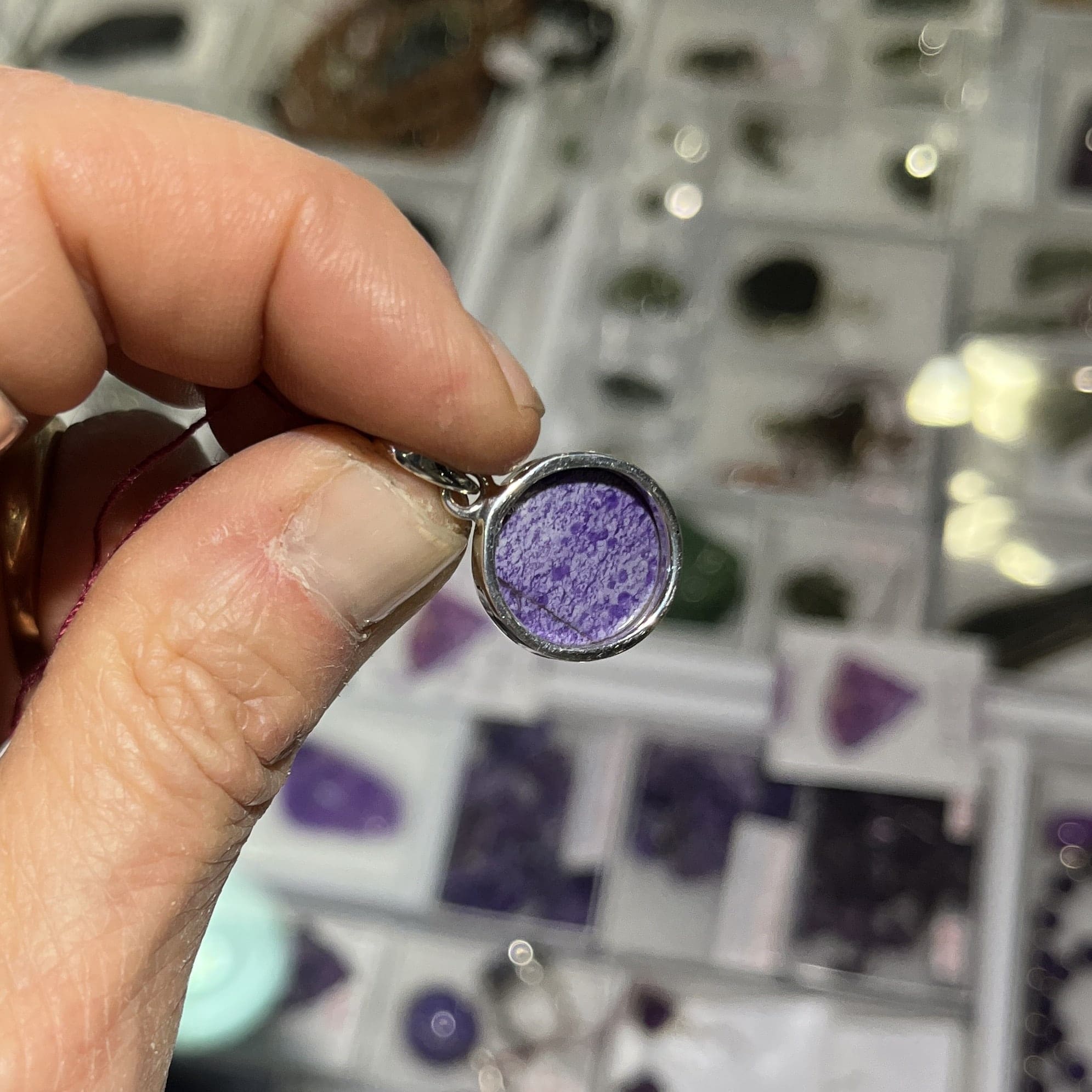 Sugilite (pendant for necklace) 'chromatic orb' healing crystal - Image 2