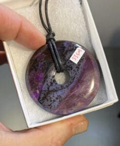 Sugilite (pendant w necklace) large pi donut disc (33gr) healing crystal