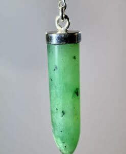 Jade (Nephrite) Siberian deluxe pendulum (Sterling cap) healing crystal