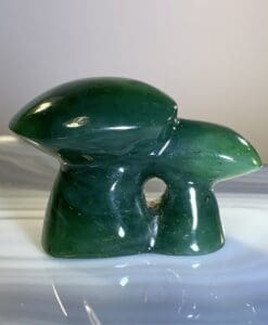 Jade (Nephrite) mushroom pair carving healing crystal