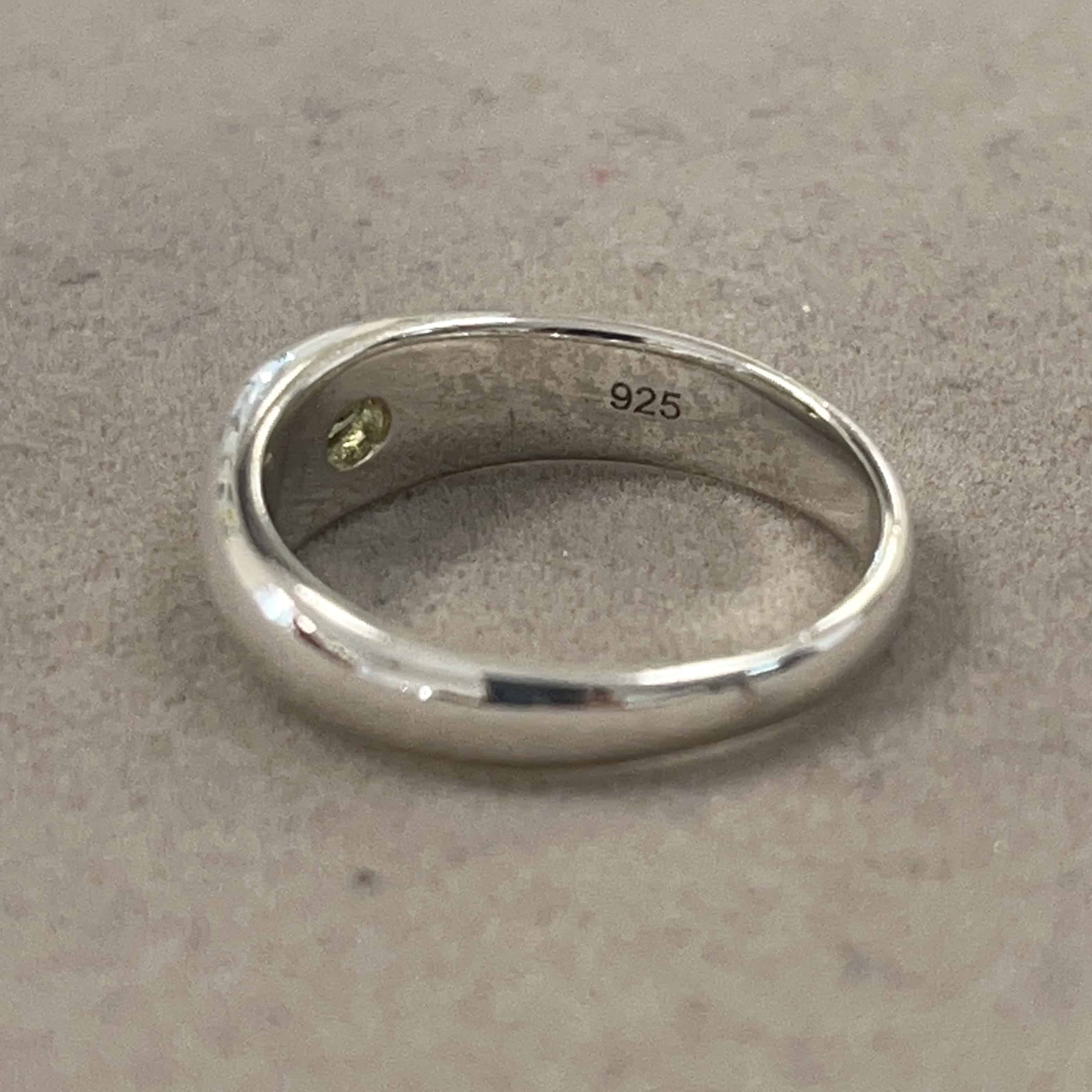 Moldavite ring (faceted) oval inset US size 7 (3.5gr) healing crystal - Image 3