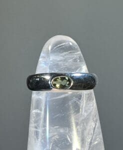 Moldavite ring (faceted) oval inset US size 7 (3.5gr) healing crystal