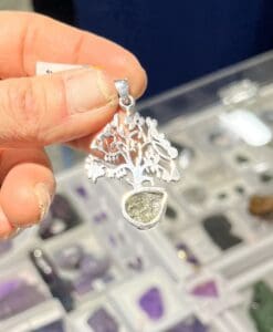 Moldavite pendant (rough) 'tree of life' for necklace healing crystal