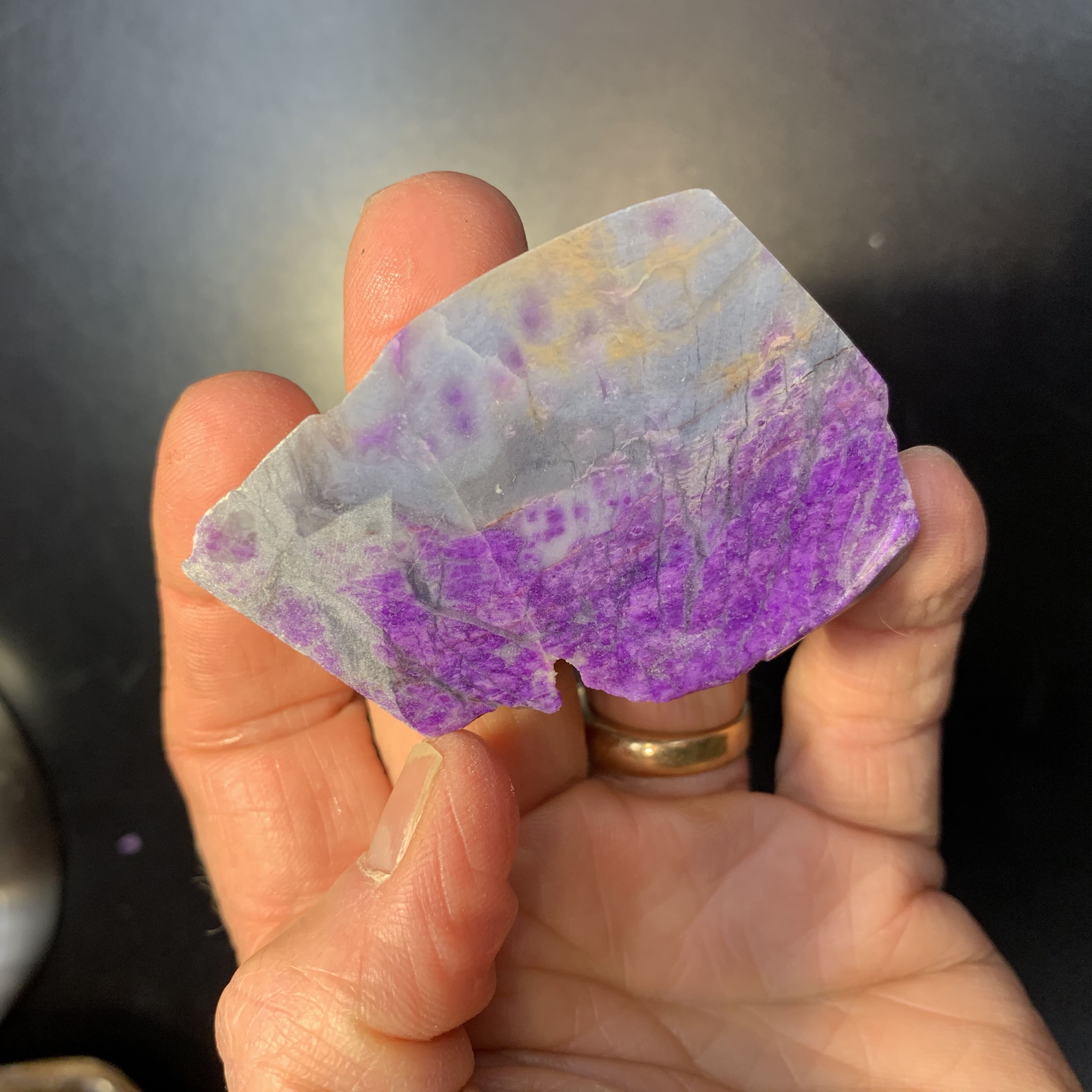 Sugilite (slab n rough) gel 'pink n grey peak' (35.8gr) healing crystal - Image 2