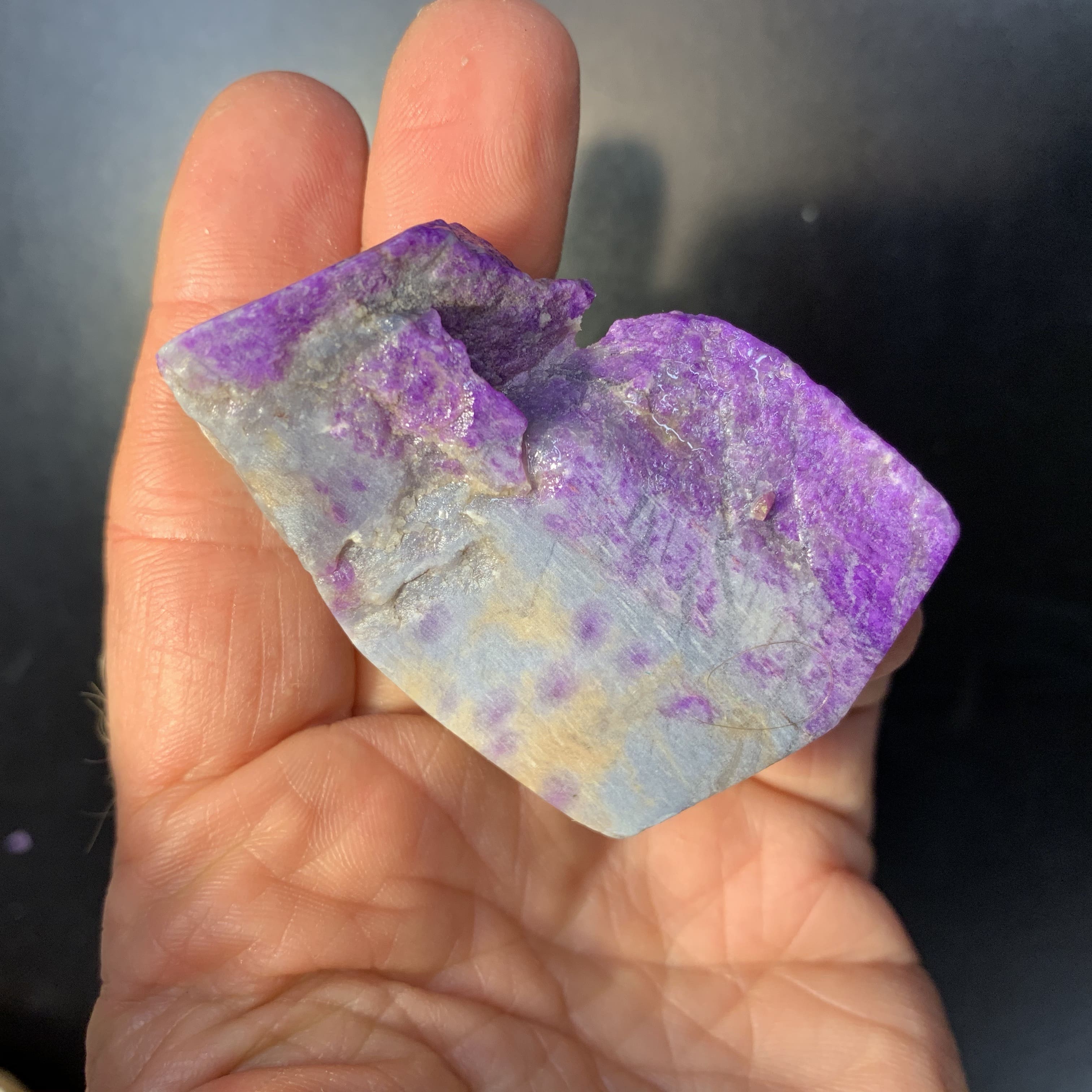 Sugilite (slab n rough) gel 'pink n grey peak' (35.8gr) healing crystal - Image 3