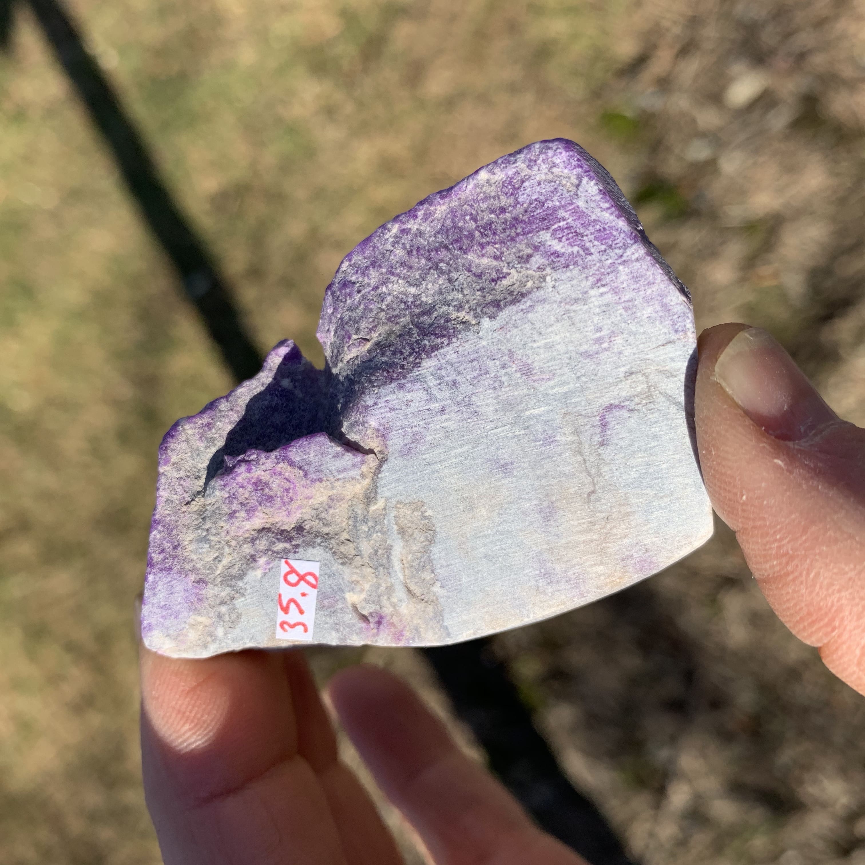 Sugilite (slab n rough) gel 'pink n grey peak' (35.8gr) healing crystal - Image 4