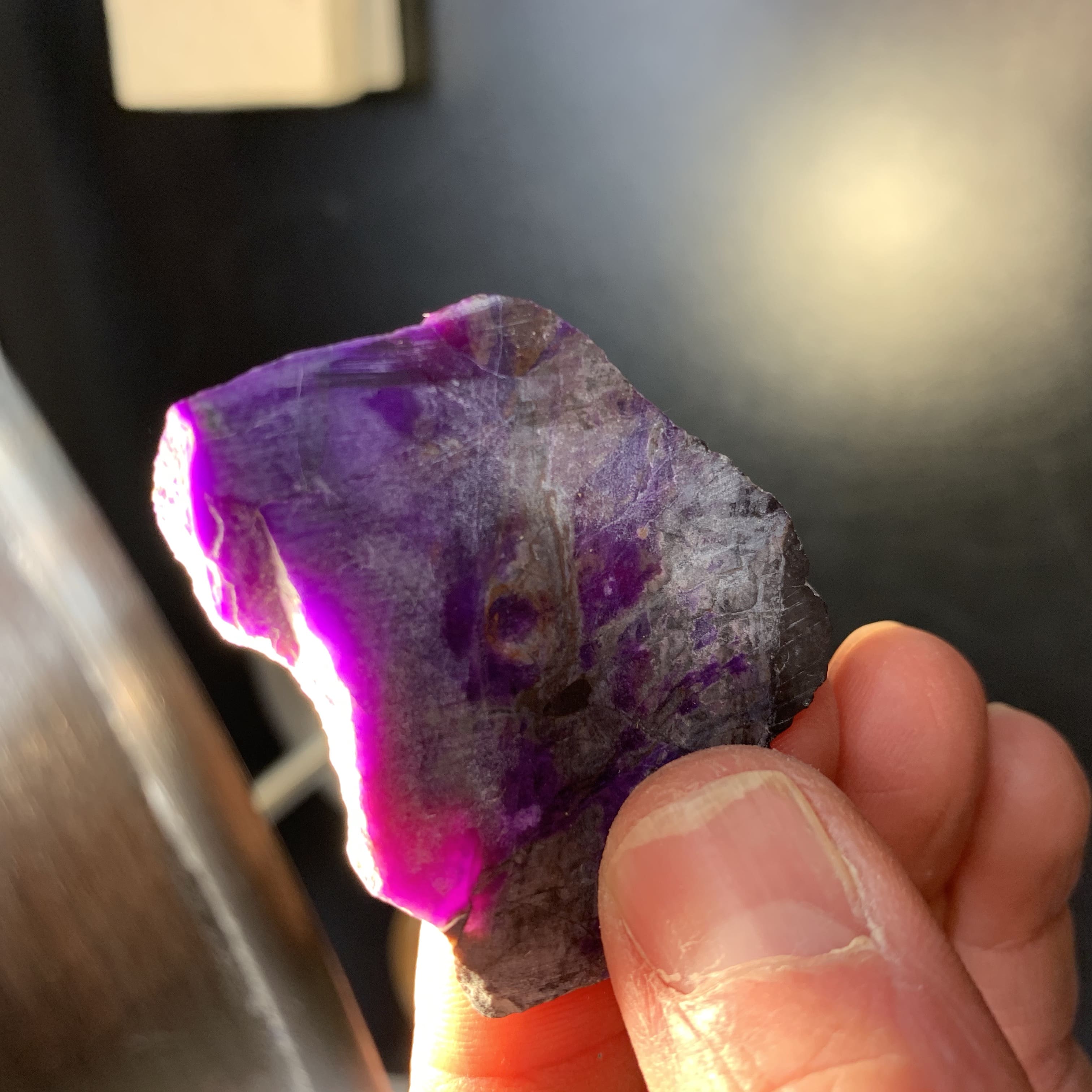 Sugilite (slab n rough) pink gel wafer (19.2gr) healing crystal