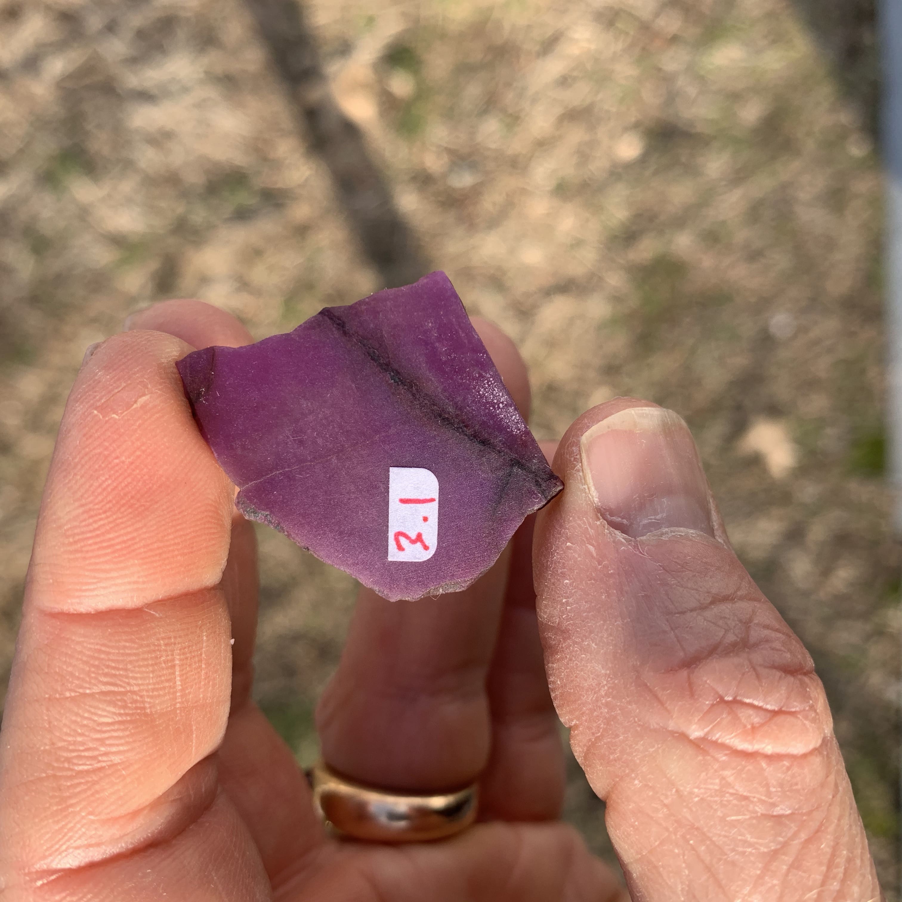 Sugilite (slab) 'curving stripe' (3.1gr) healing crystal - Image 3