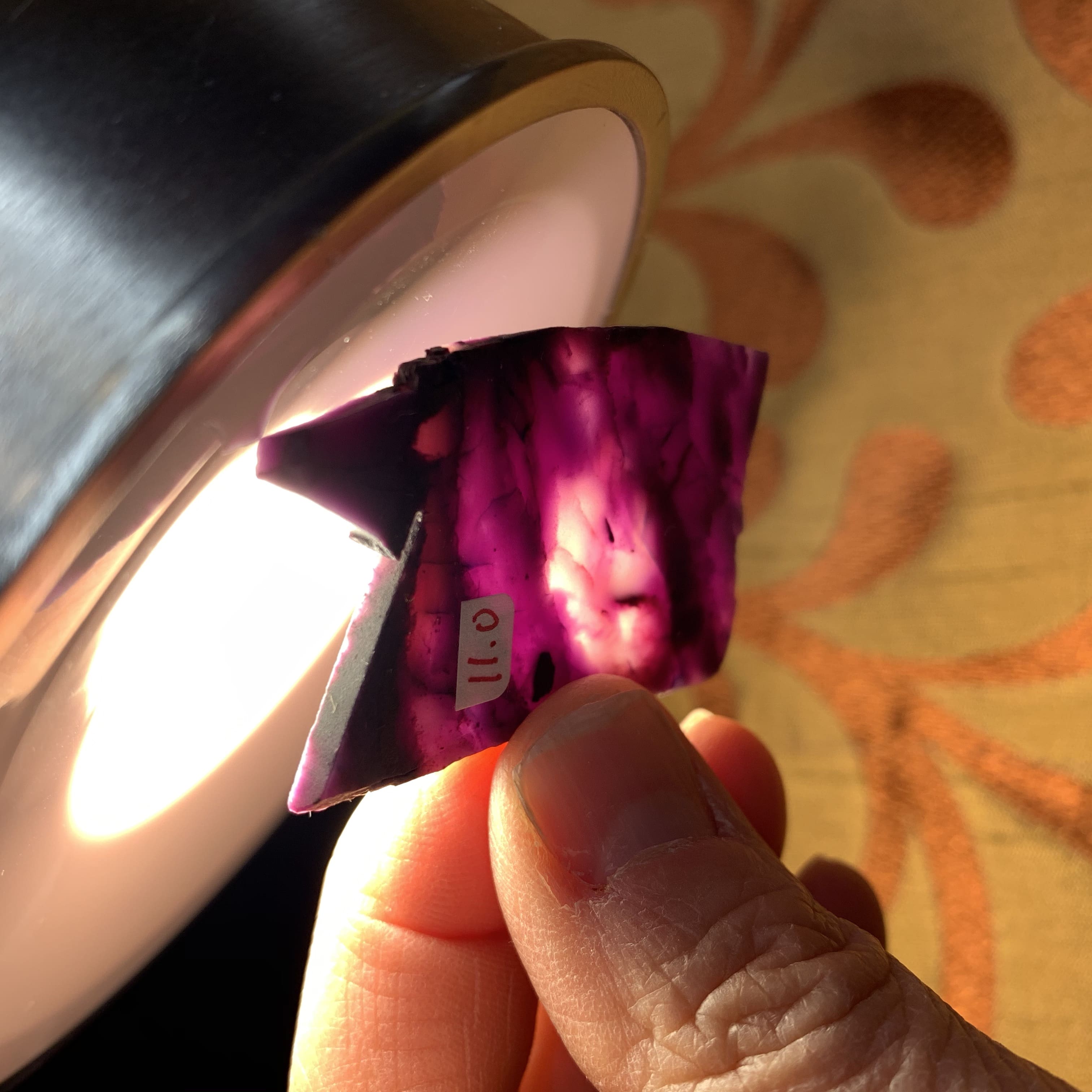 Sugilite (slab) gel 'see-thru V window' (11gr) healing crystal - Image 3