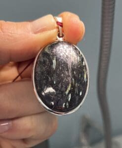 Nuumite (fancy Greenland variety) pendant for necklace, healing crystal