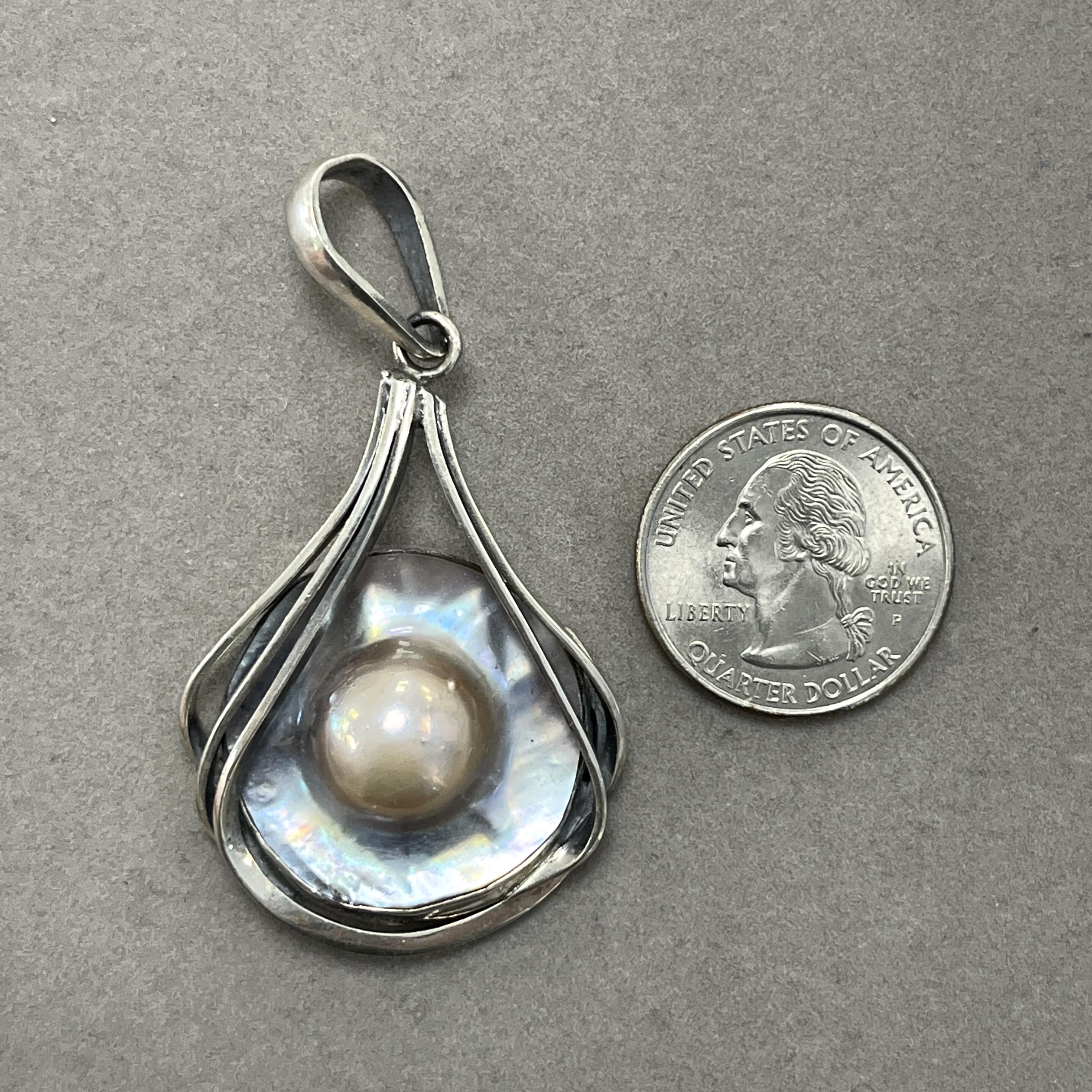 Pearl (sea) Mabe blister variety, pendant for necklace, healing crystal - Image 4