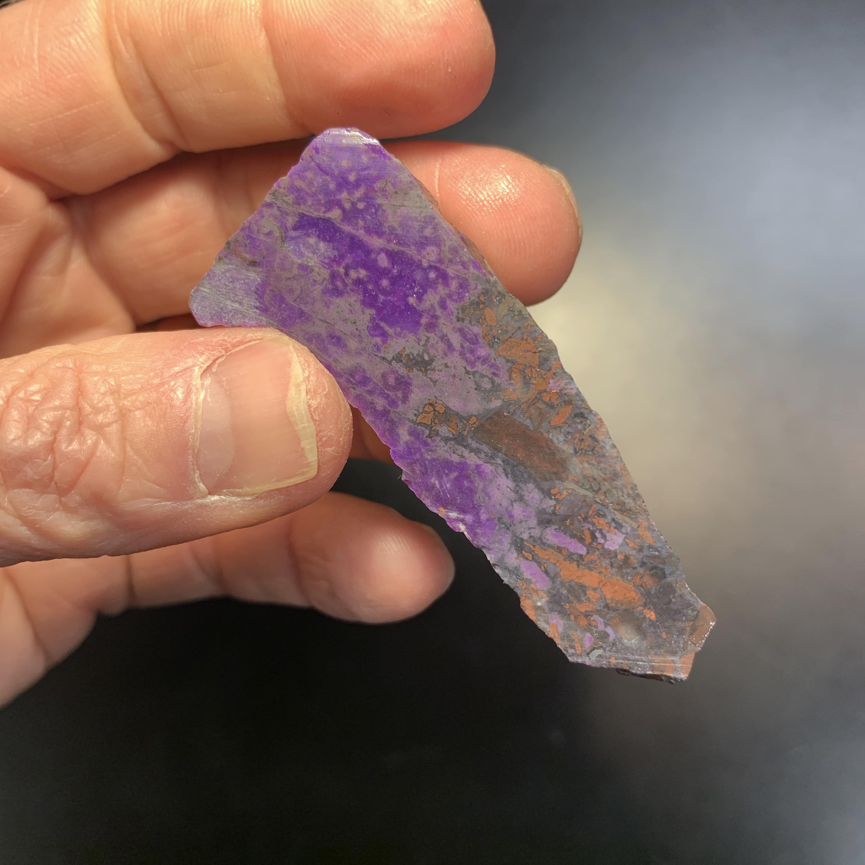 Sugilite (slab n rough) chromatic 'long mountain' (22.2gr) healing crystal