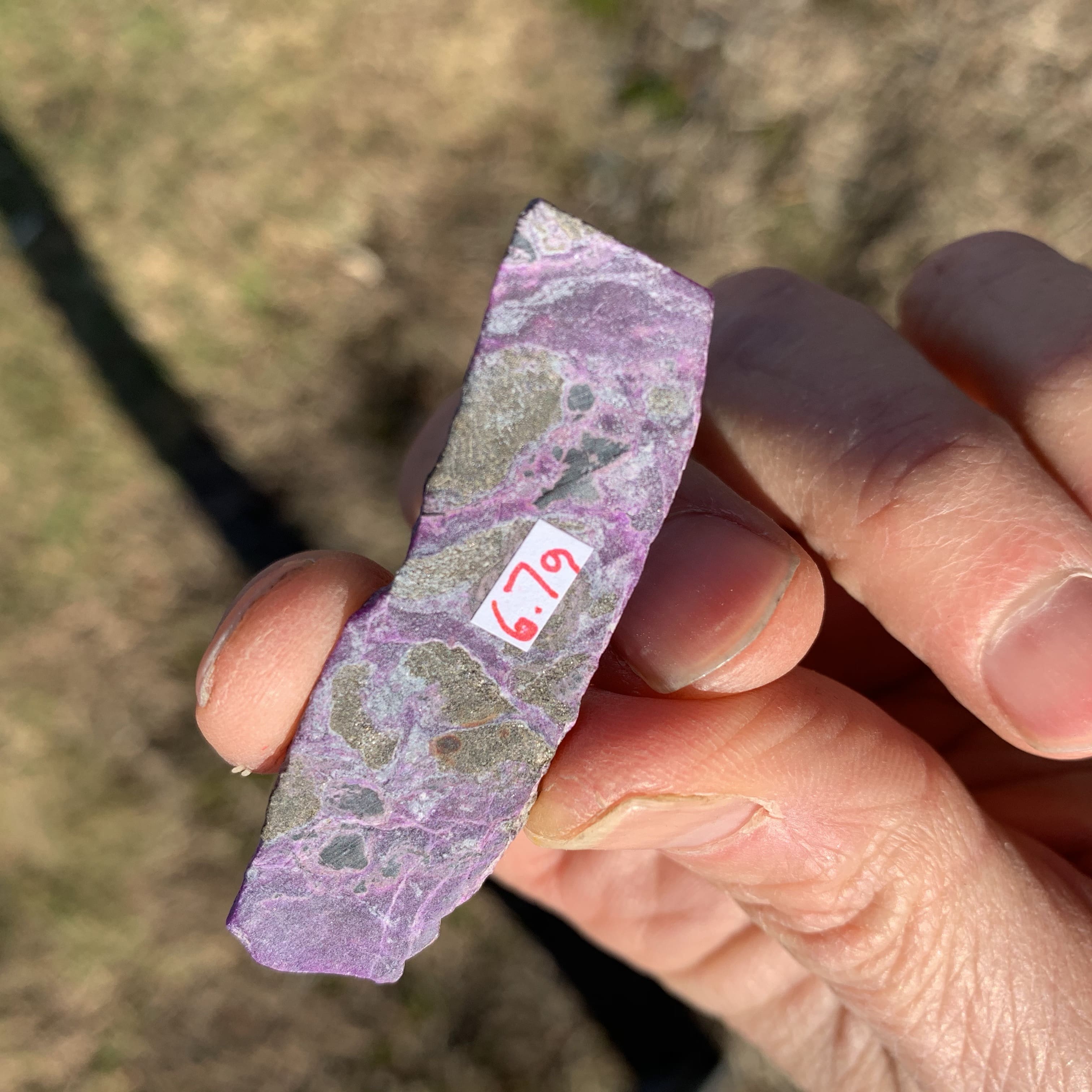 Sugilite (slab) semi-gel 'long box' (6.7gr) healing crystal - Image 3