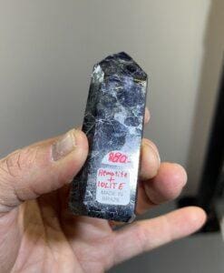 Iolite and Hematite fine cut tower healing crystal