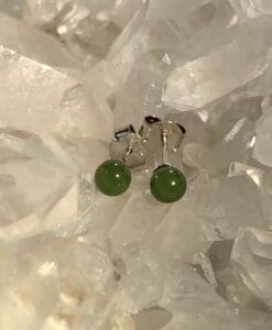 Jade (Nephrite) small micro-stud earrings (3.8mm) healing crystal