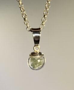 Moldavite pendant (rough) glass globe locket healing crystal