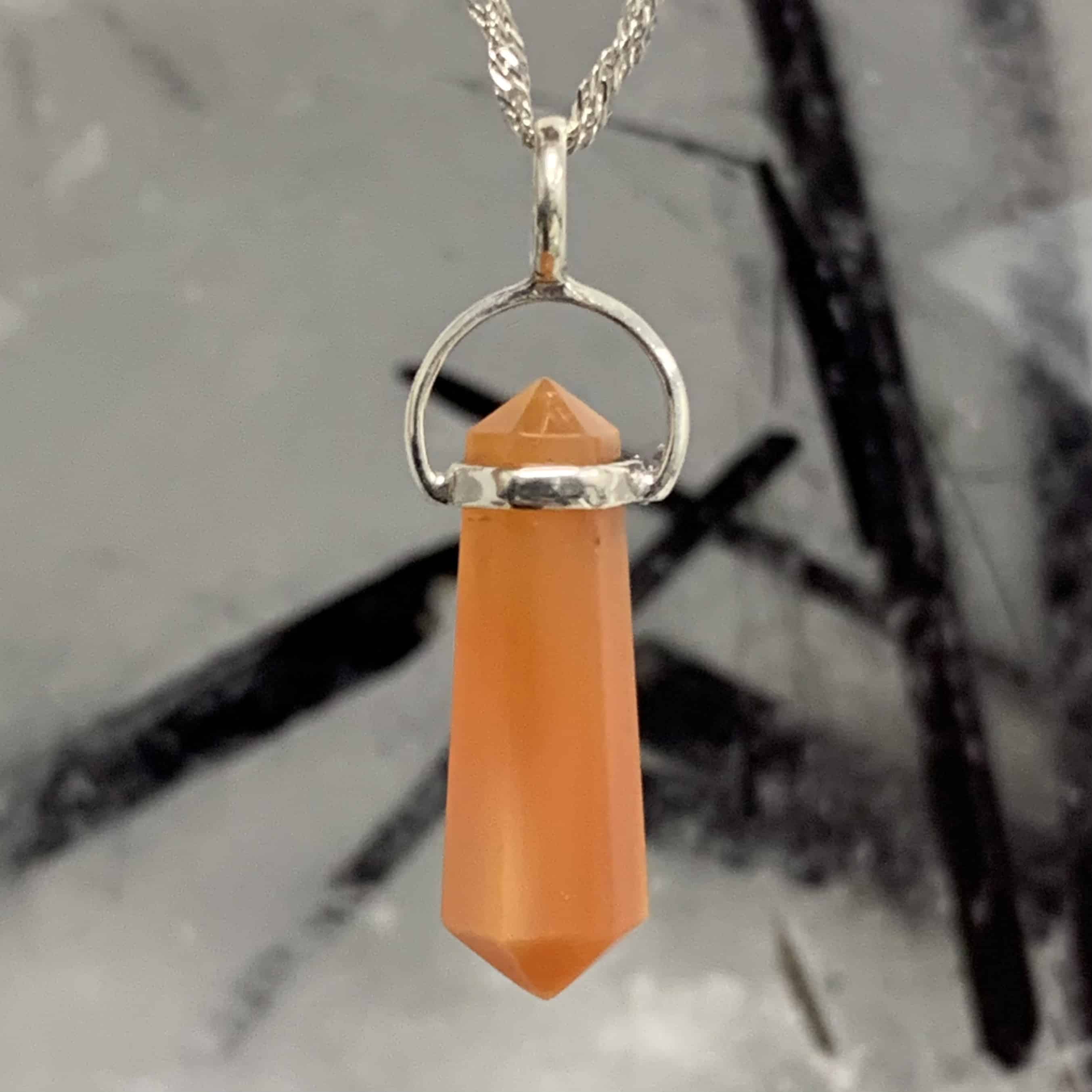 Carnelian (polished) double terminated pendant for necklace healing crystal - Image 3