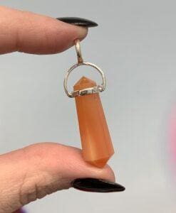 Carnelian (polished) double terminated pendant for necklace healing crystal