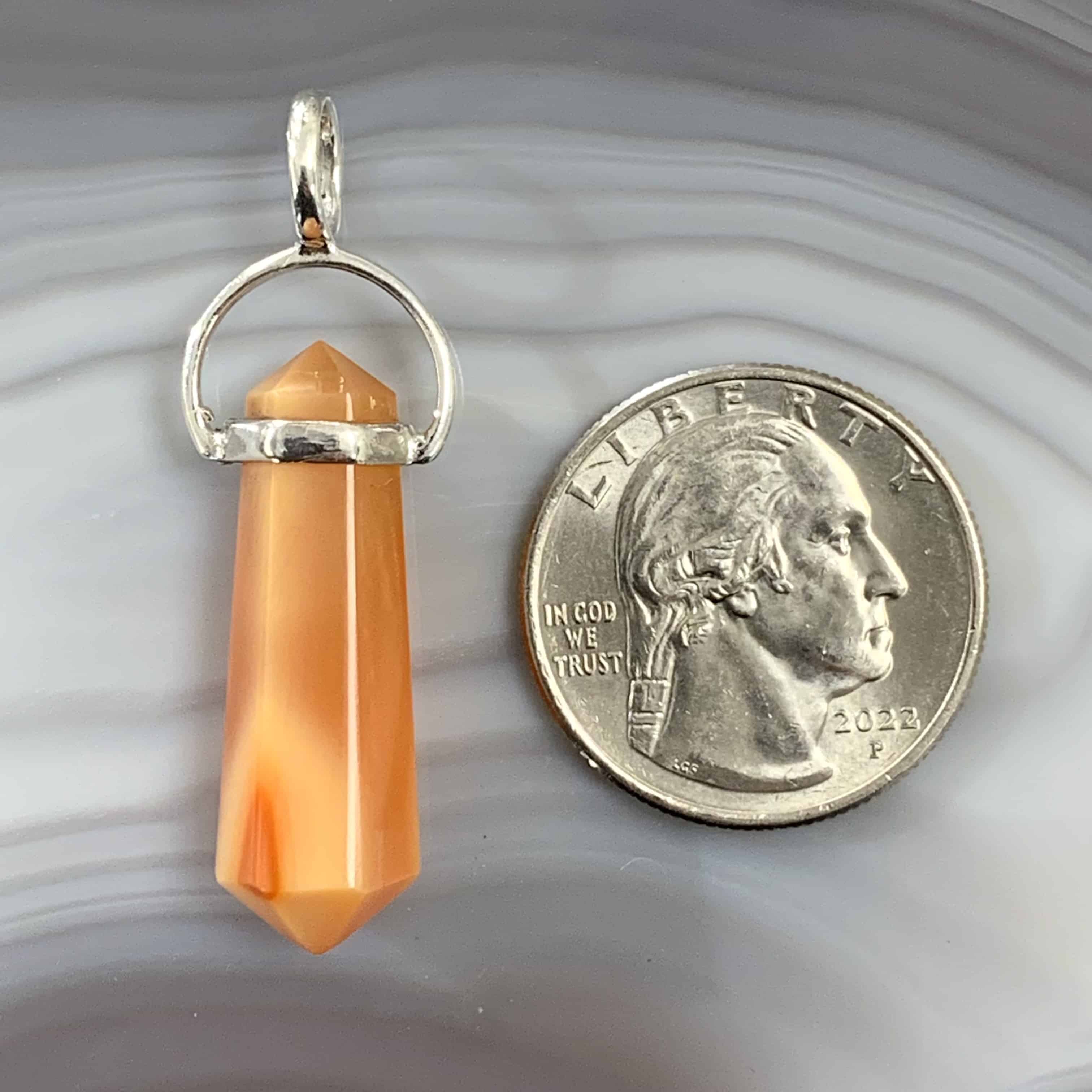 Carnelian (polished) double terminated pendant for necklace healing crystal - Image 5
