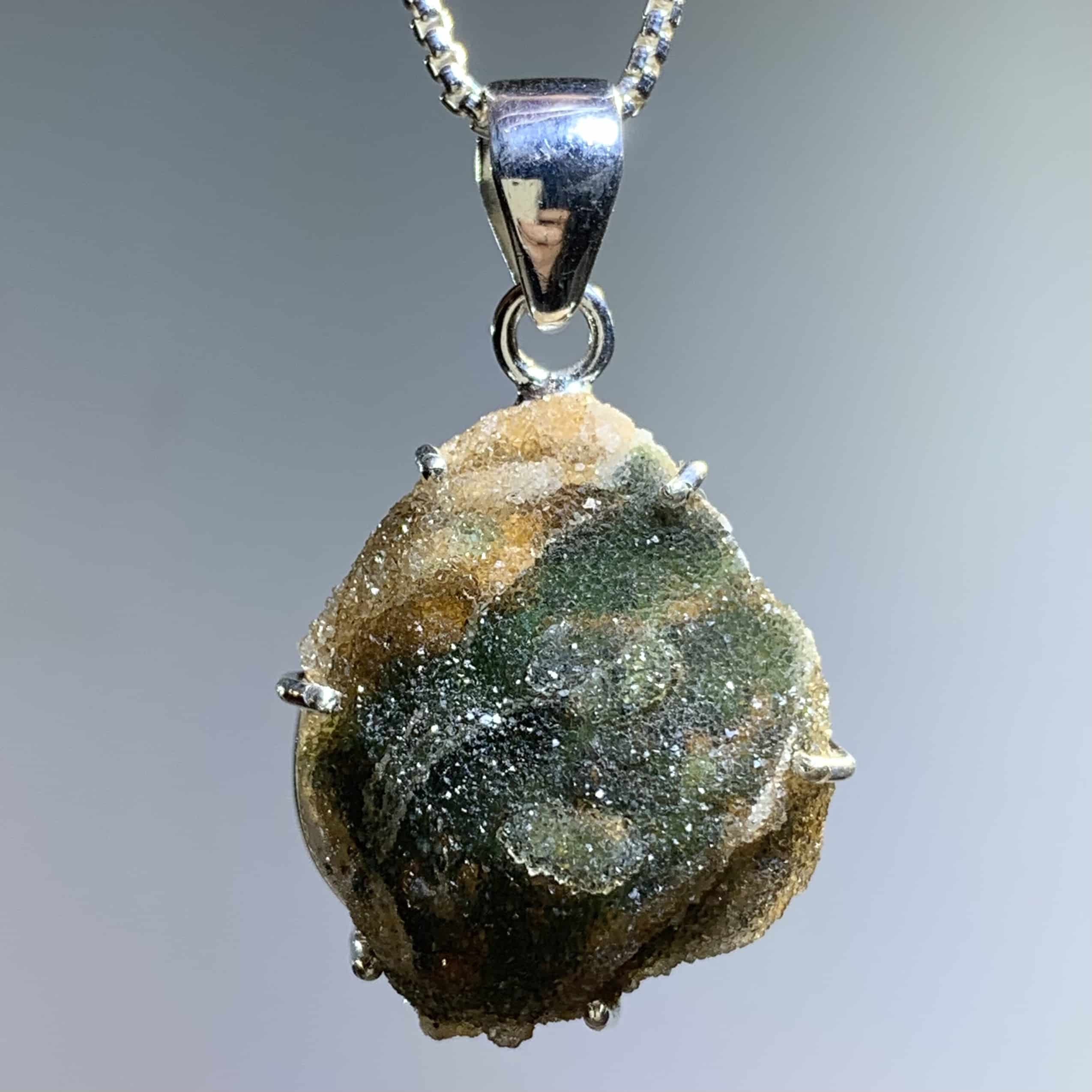 Chrome Chalcedony Nebulite pendant for necklace healing crystal - Image 2