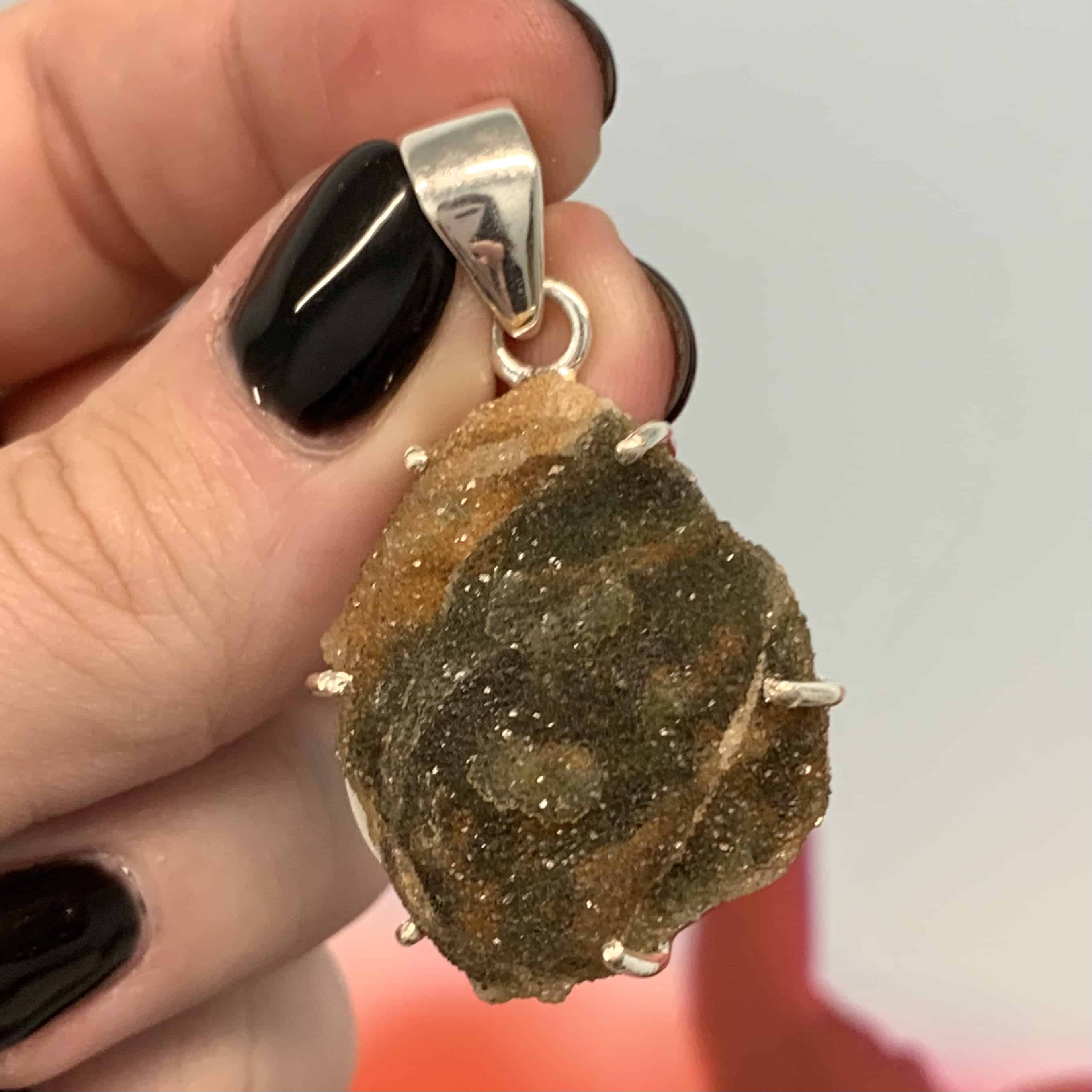 Chrome Chalcedony Nebulite pendant for necklace healing crystal - Image 3