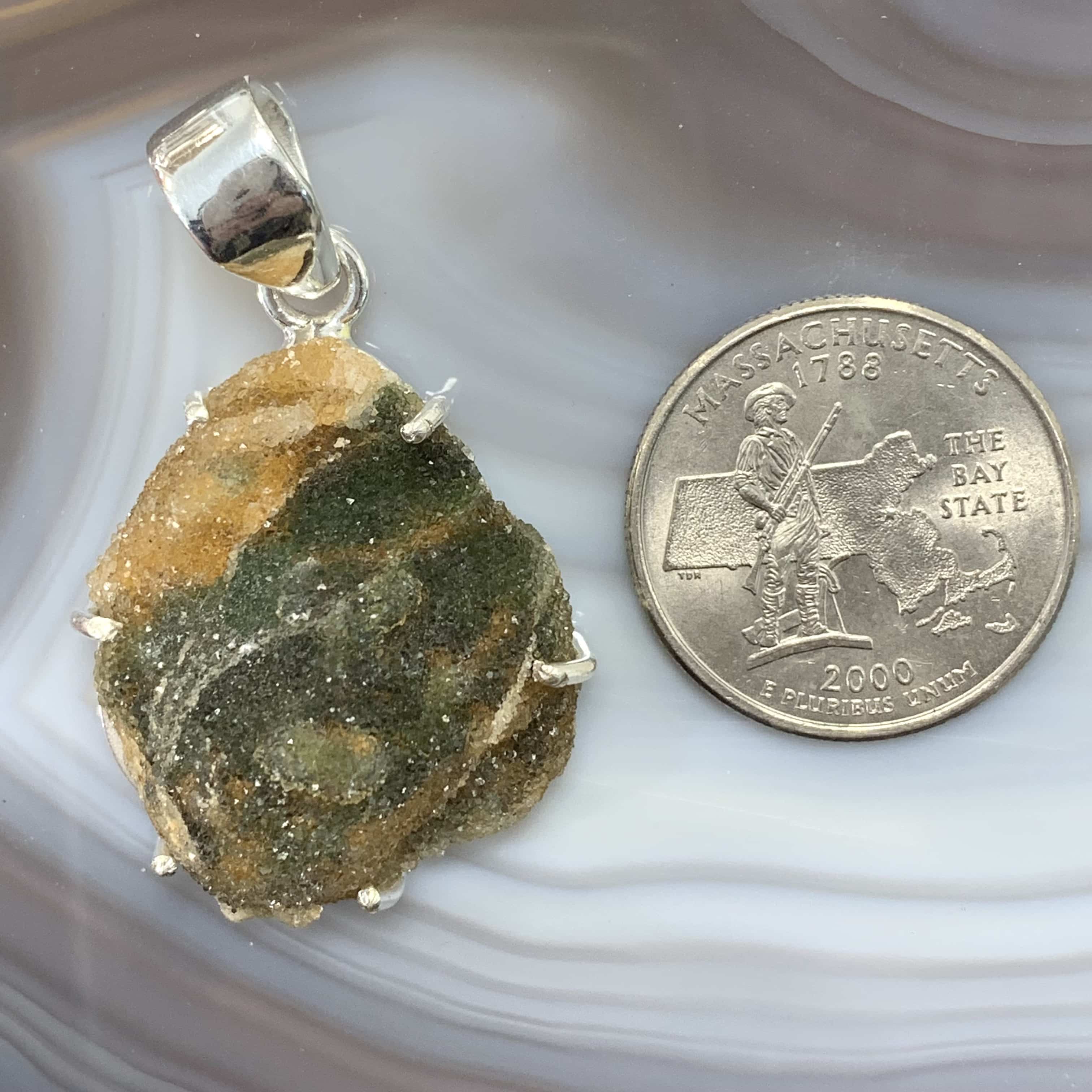 Chrome Chalcedony Nebulite pendant for necklace healing crystal - Image 4