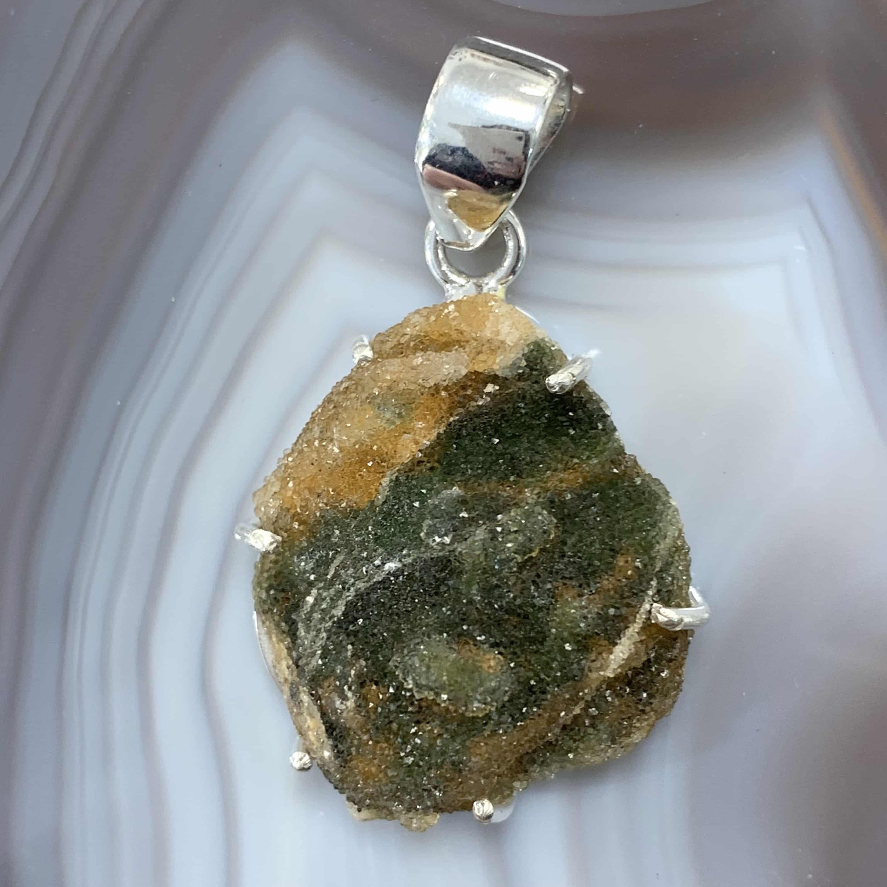 Chrome Chalcedony Nebulite pendant for necklace healing crystal
