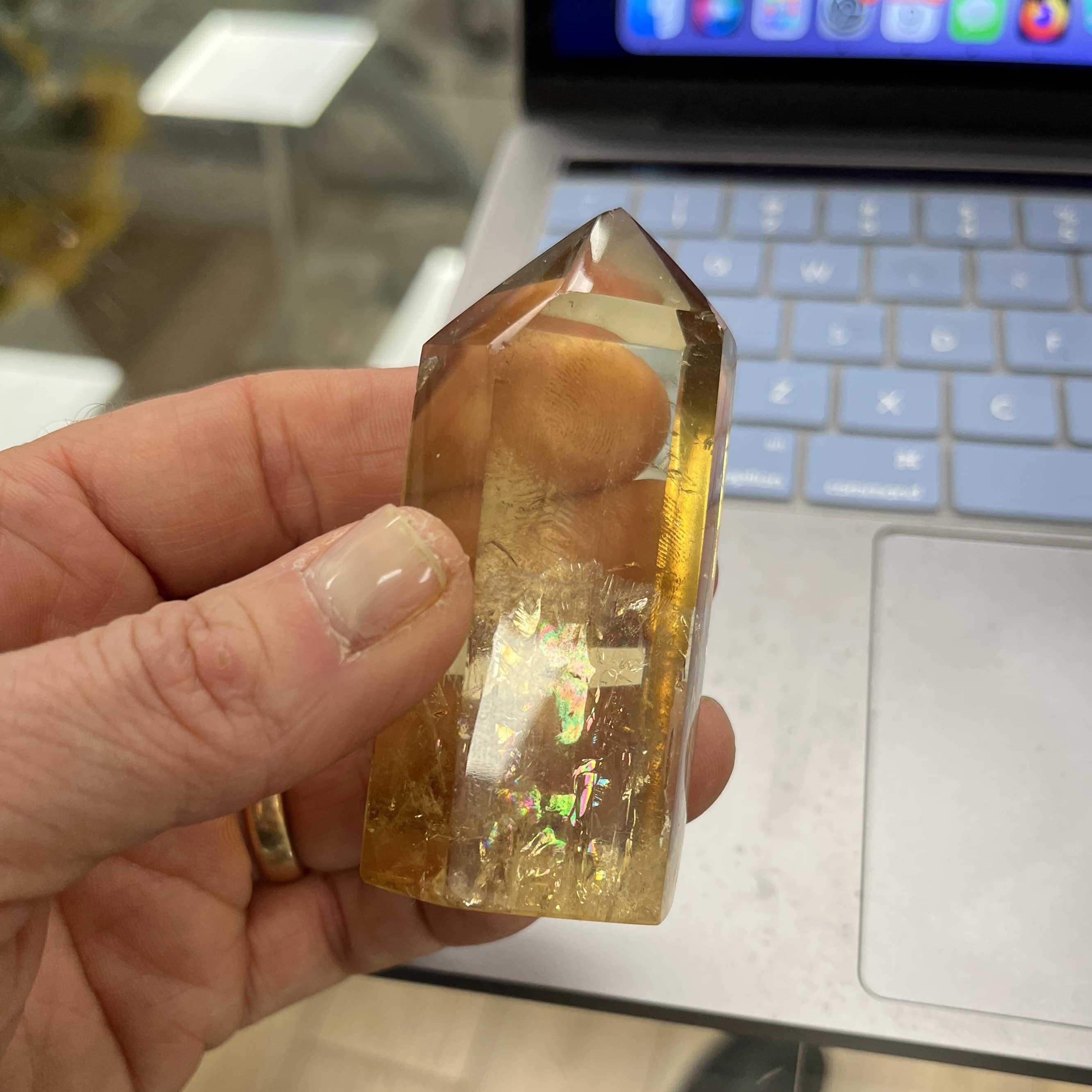 Citrine (natural) African (Congo / Zambia) RAINBOW tower healing crystal - Image 5